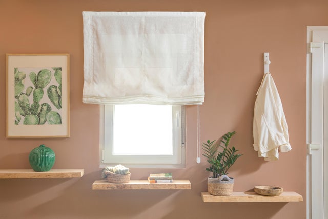 Estor plegable paquetto semi-transparente Fórum 105x250 cm poliéster liso blanco con cadena