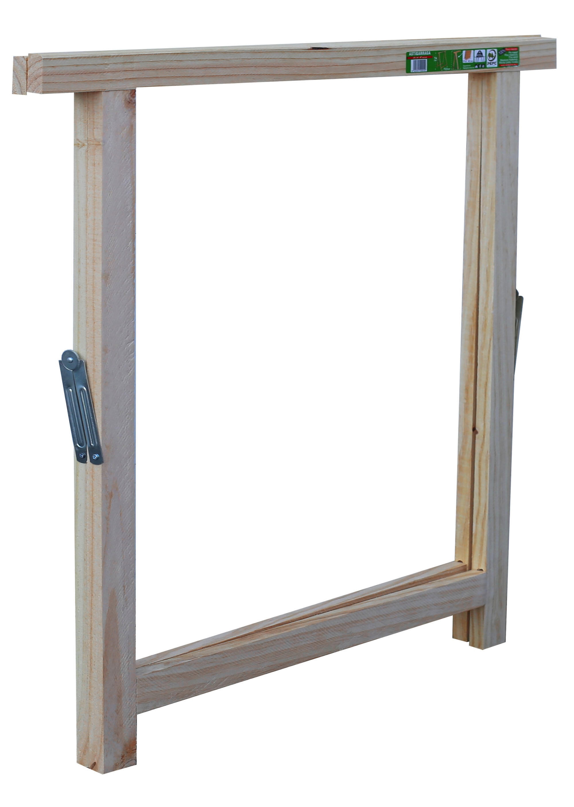 Caballete de madera de pino en bruto y altura de 74 cm - 14