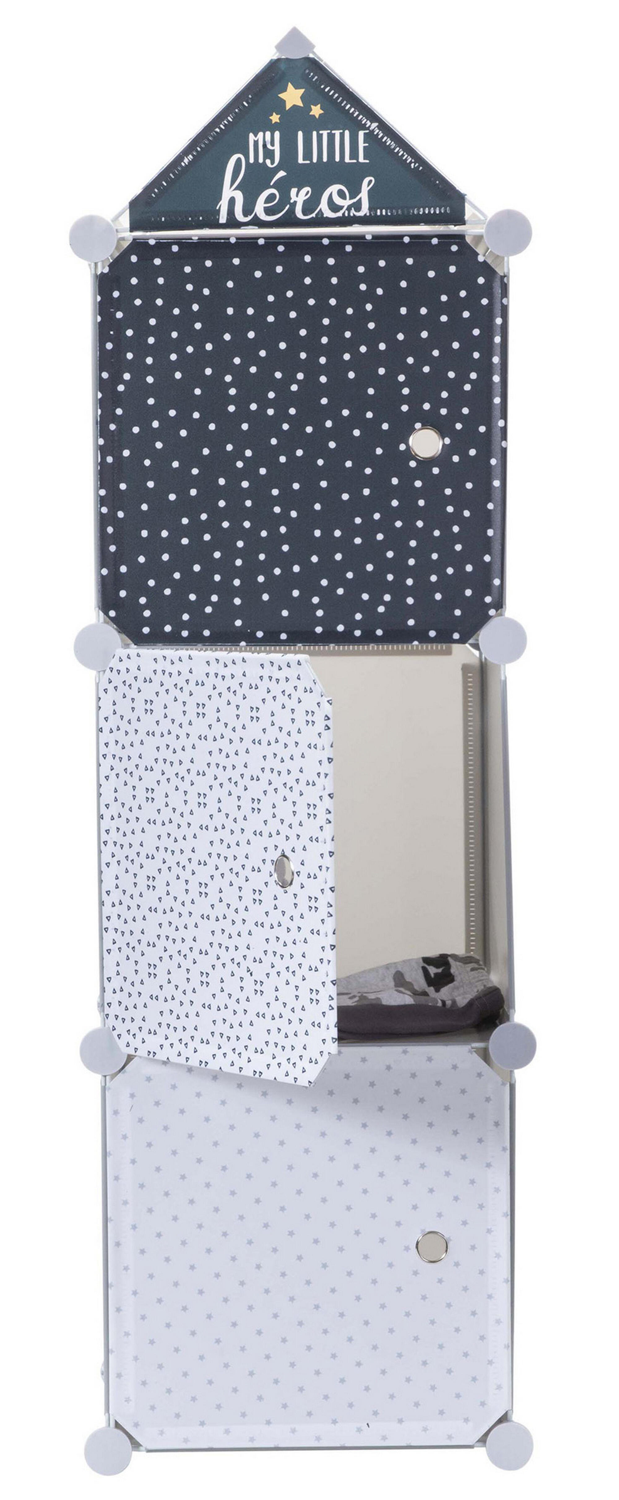 Estante 3 cubos preto 110x34x32 cm Têtê - 2