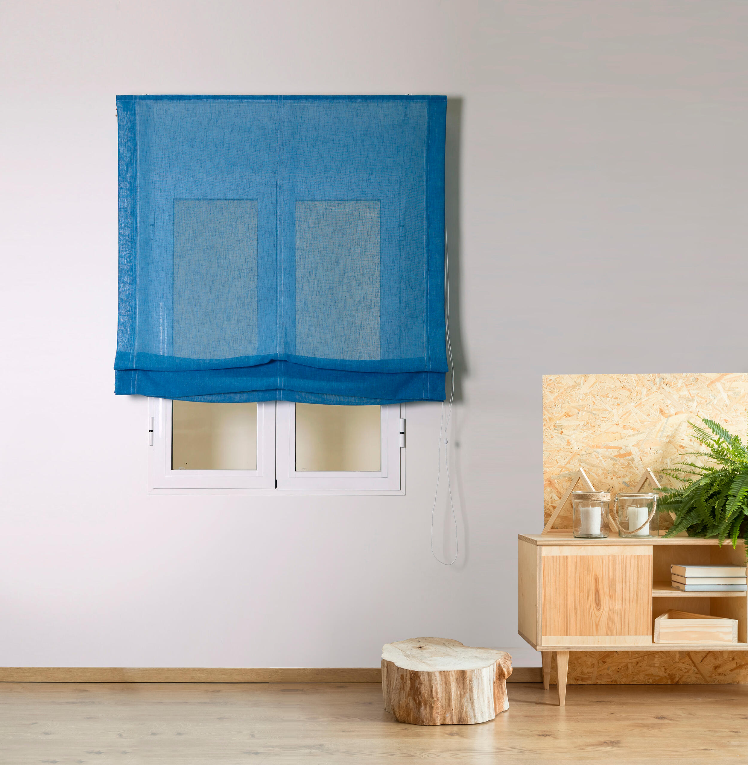 Estor plegable rustipol azul 120x250cm