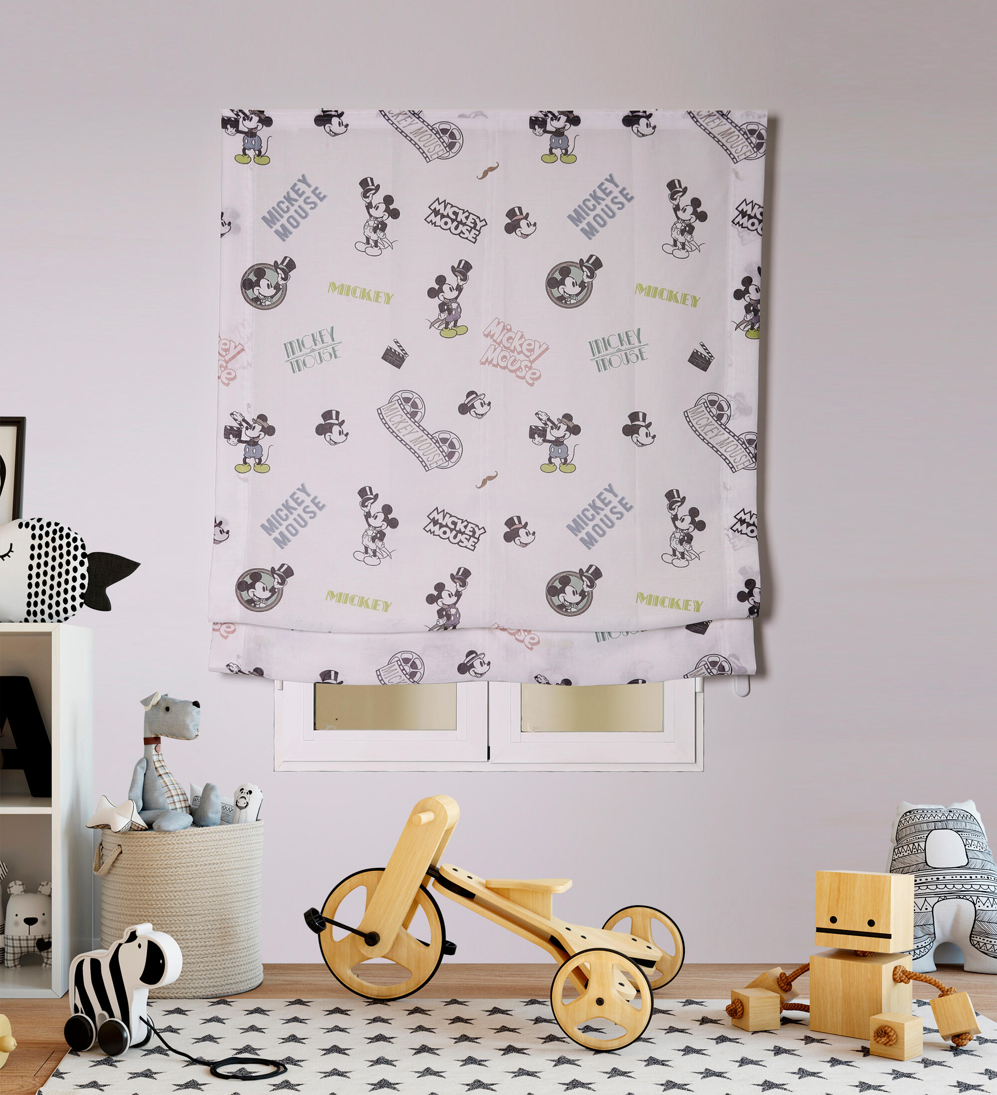 Estor plegable paqueto mouse multicolor de 90x175 cm