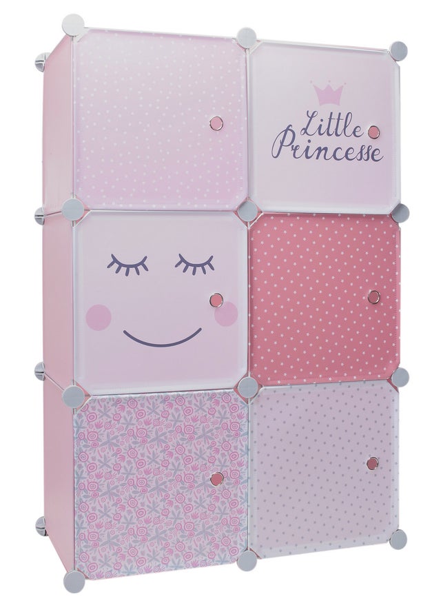 Estantería 6 cubos infantil color rosa de 63x95x32 cm (anchoxaltoxfondo)