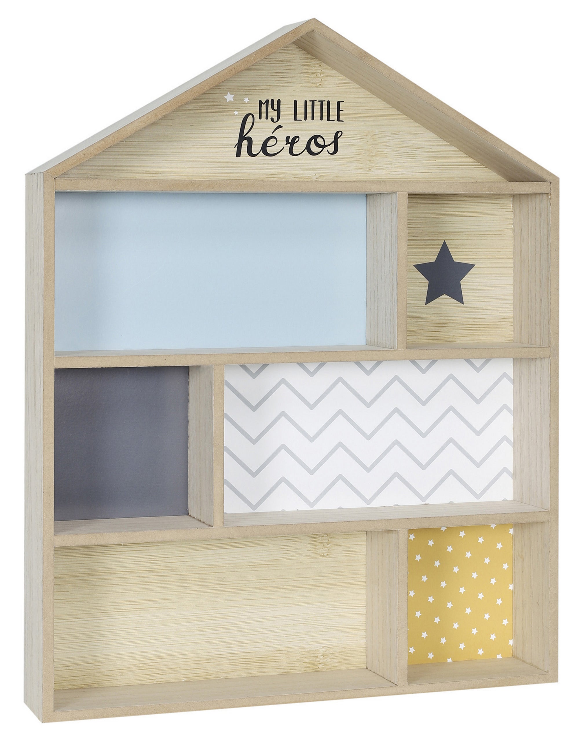 Estantería de madera en kit azul de 40x54x10 cm (anchoxaltoxfondo)