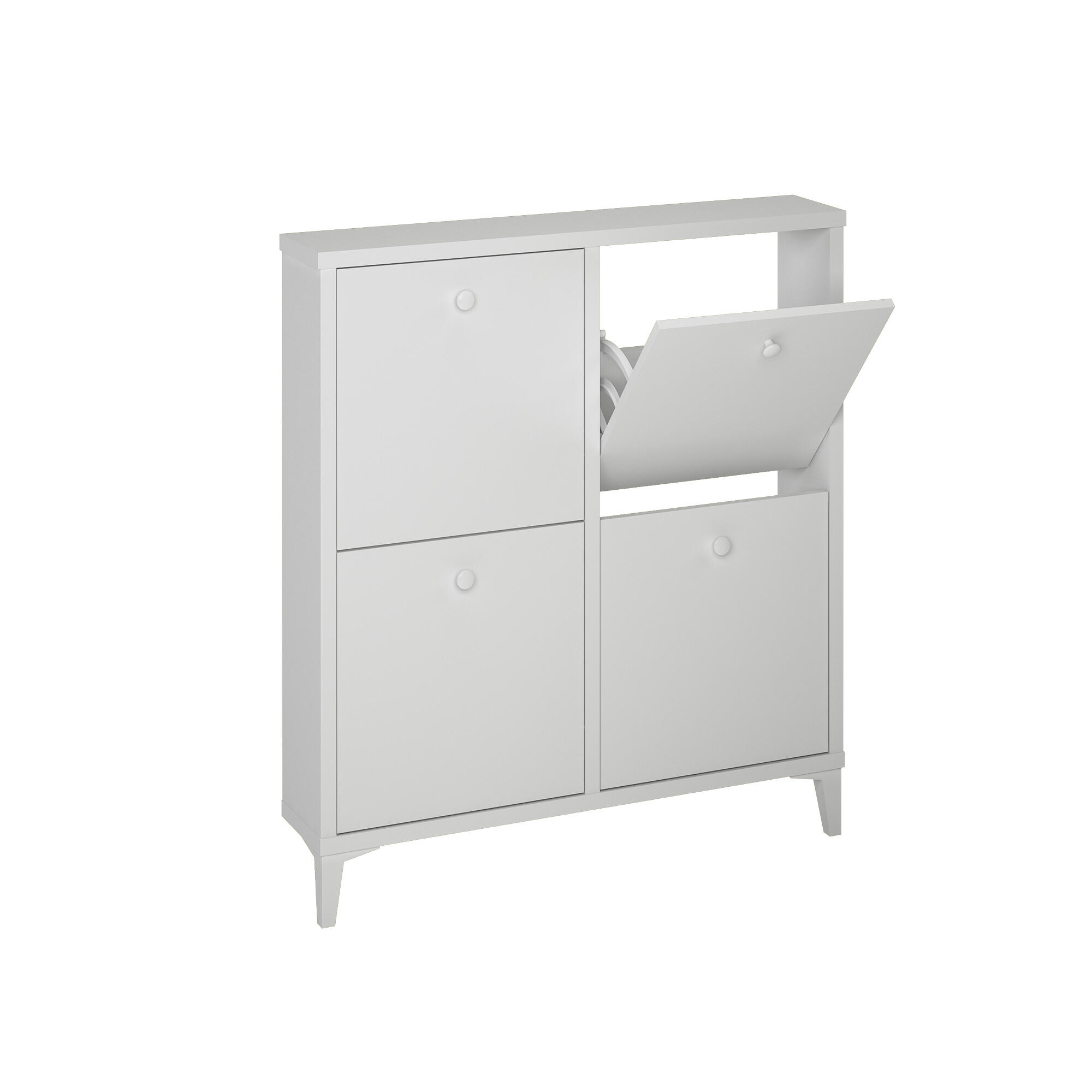 Sapateira 4 portas alçapão fixar parede 101x90x20cm branco - 2