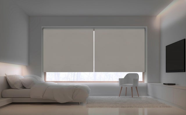 Estore de rolo blackout 90 x 250 cm solpor marfim Inspire