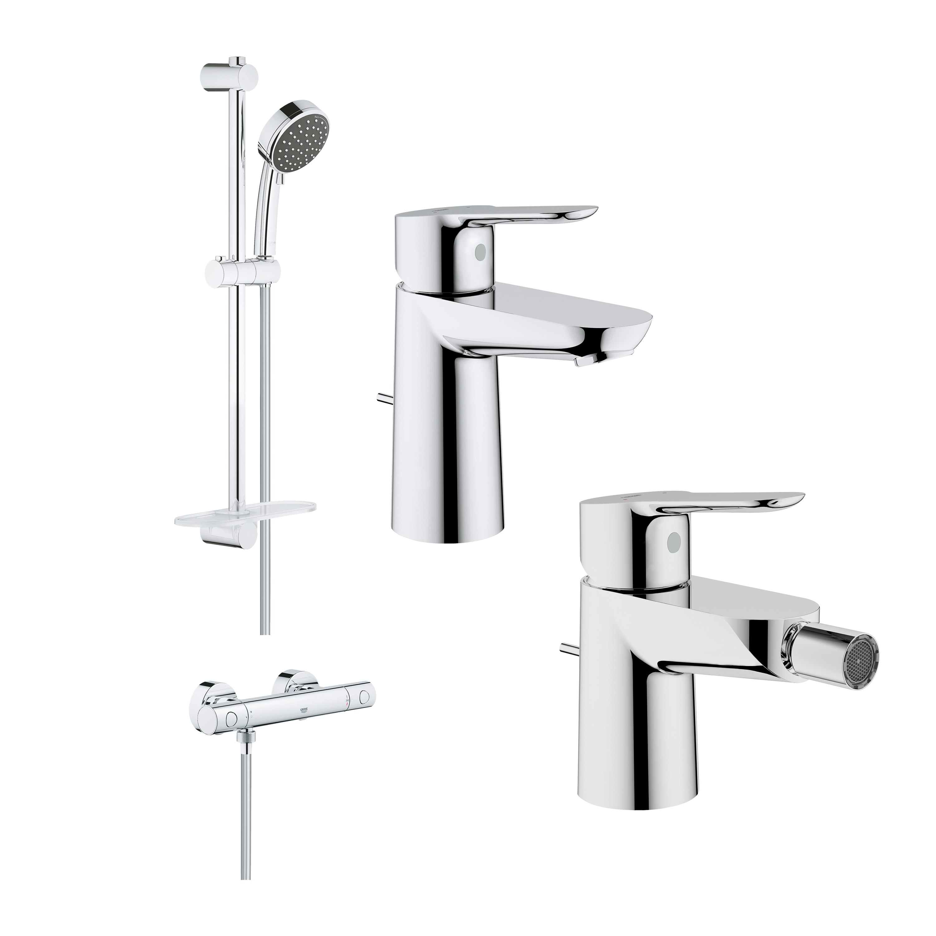 Pack grifo de lavabo + grifo de bidé + conjunto de ducha clova 2
