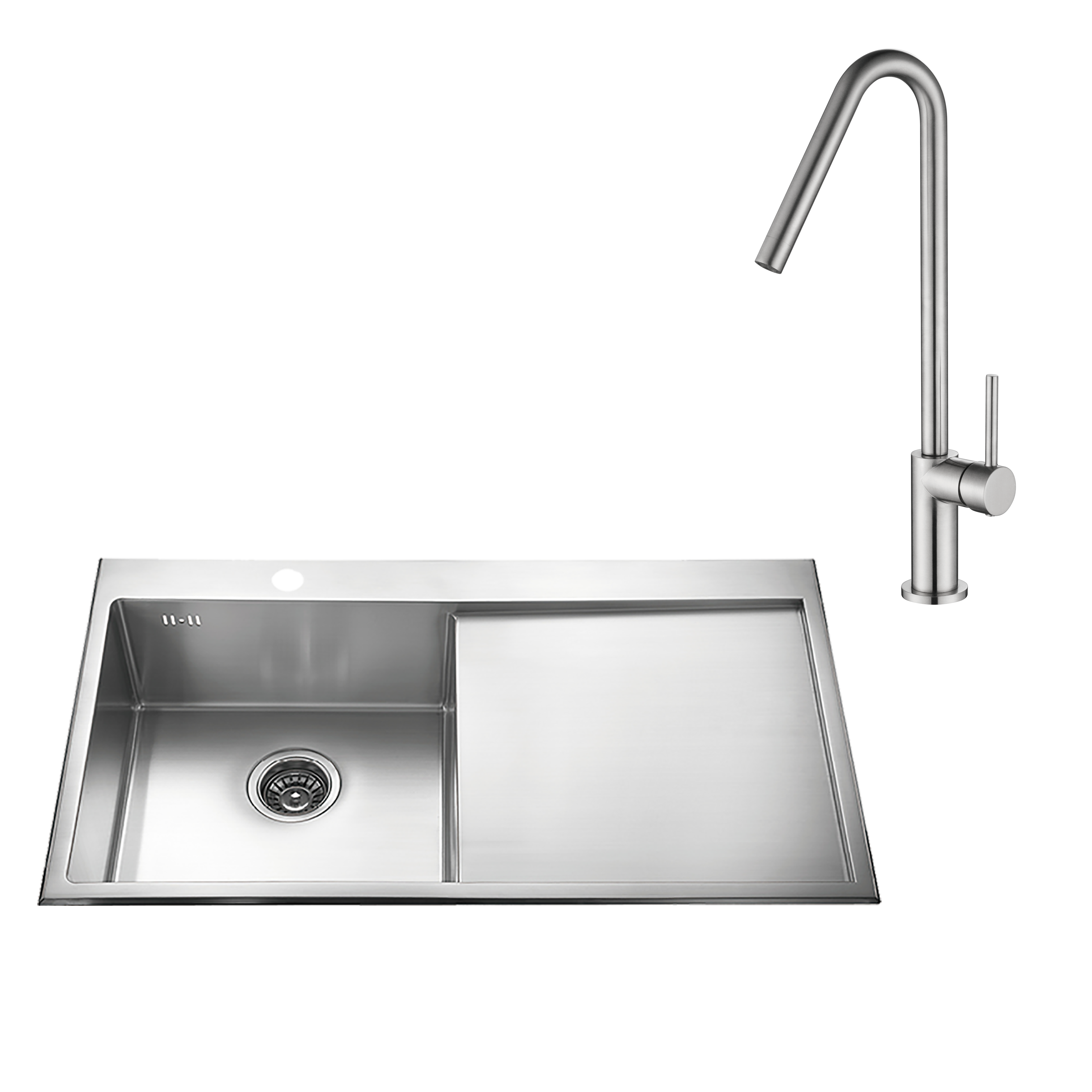 Conjunto fregadero saturno y grifo sagitario cromo.