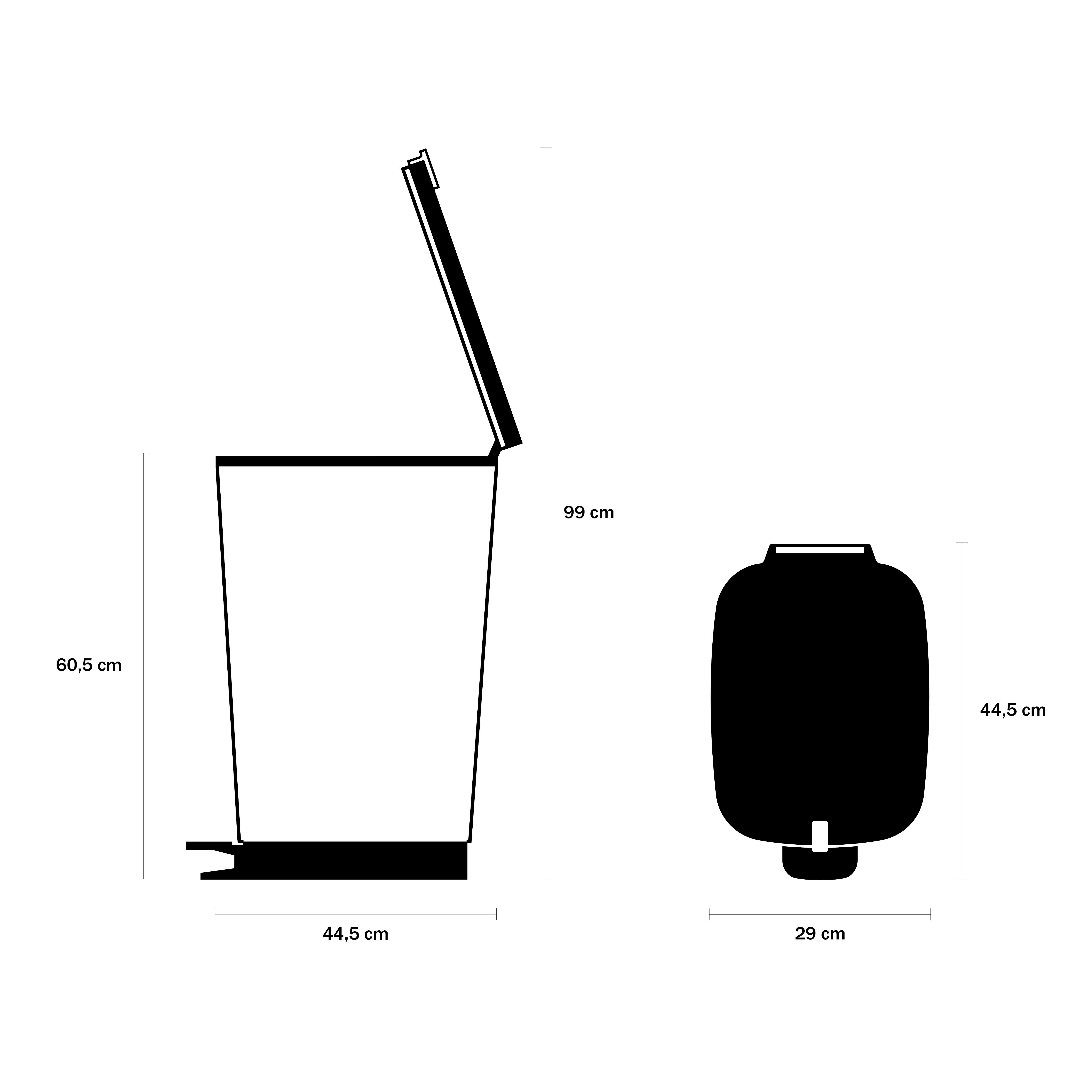 Balde de lixo com pedal Chic Bin 45 L cinza - 6