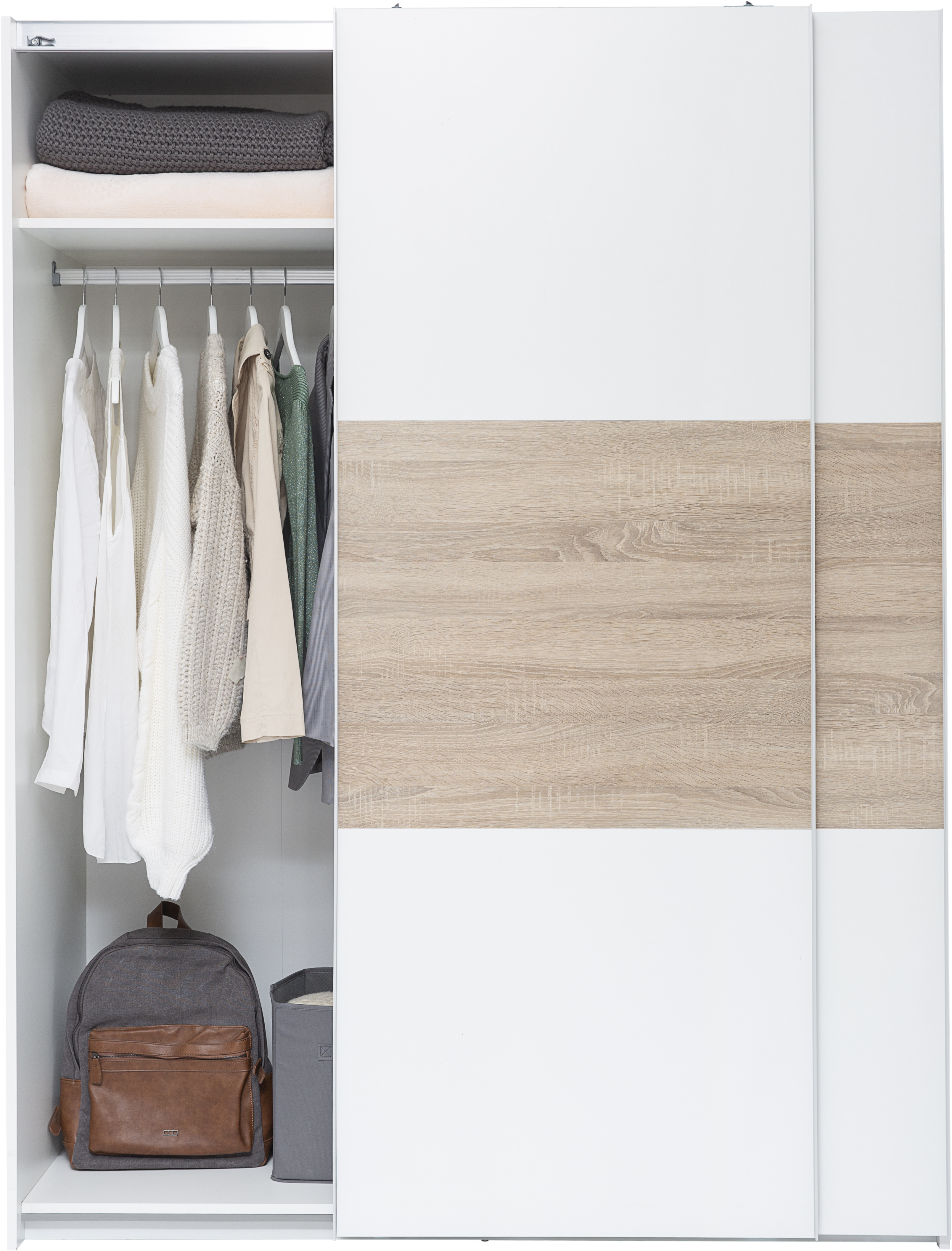 Armario puerta corredera One 150x200x60cm con 2 puertas color roble - 4