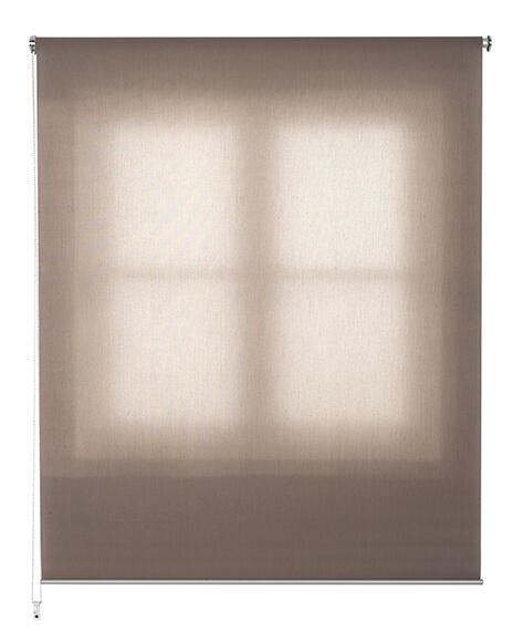 Estor enrollable translúcido con cadena miranda poliéster liso topo de 169x250cm