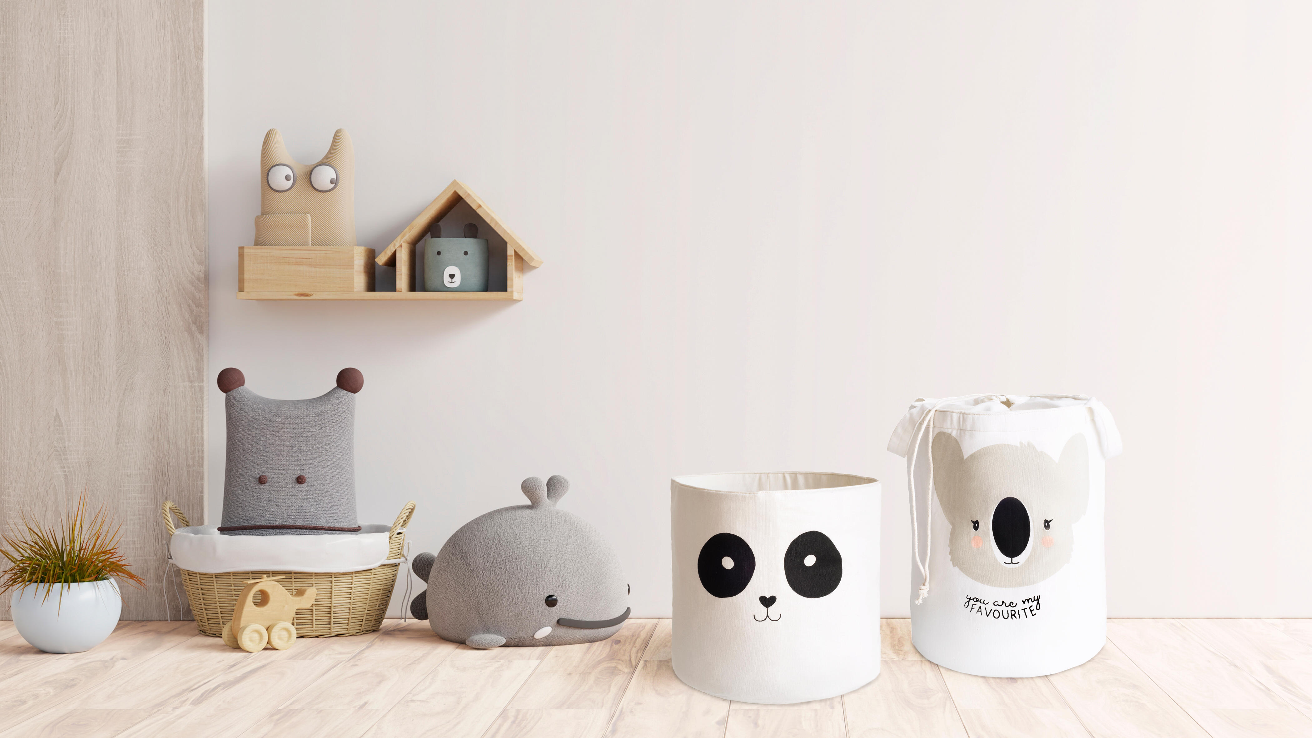 Cesta infantil PANDA 30x30 cm para organizar - 7