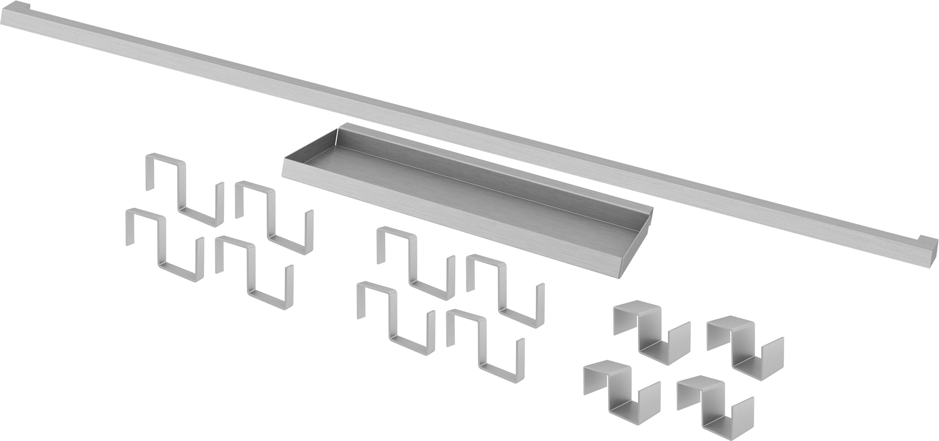 Set barra de cocina + estante delinia id acero inox 90 cm + 12 ganchos colgar