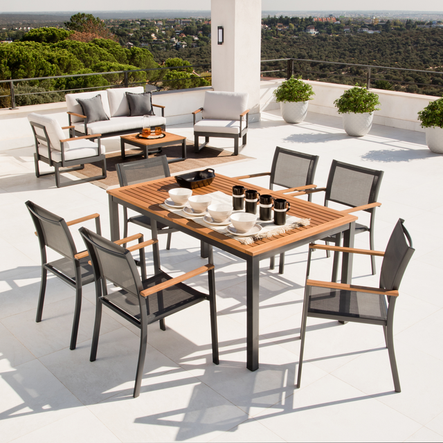 Conjunto de jardin Oris Naterial de aluminio para 6 comensales