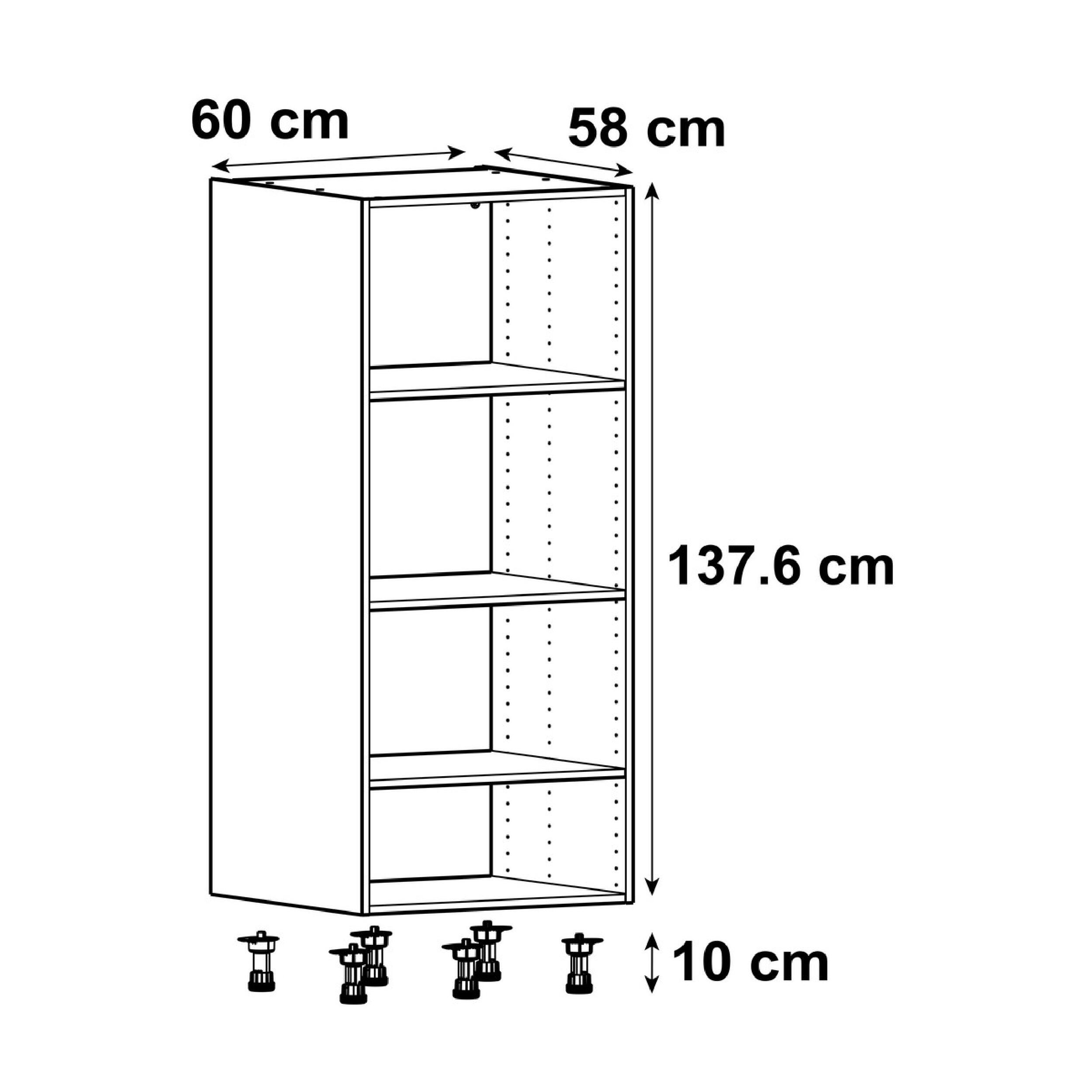 Mueble semicolumna gris DELINIA ID H137.6 X L60 x P58 cm - 2