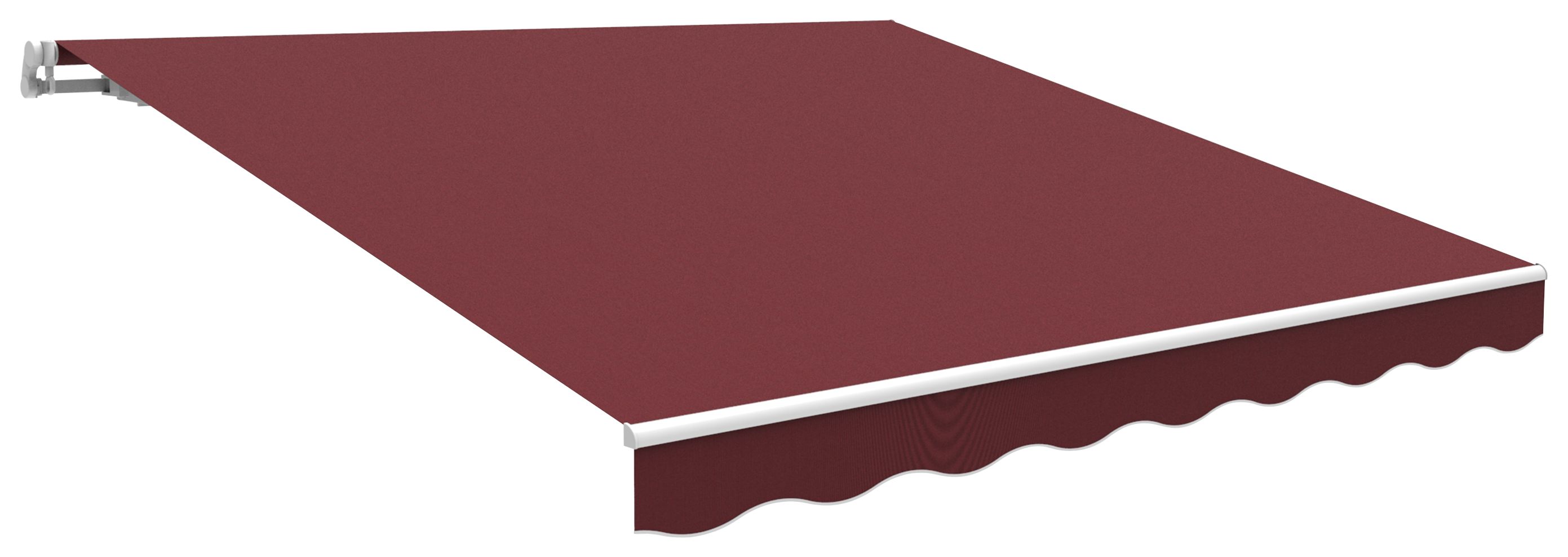 Toldo en kit kronos essencial manual blanco con tela granate 3x2,5 m