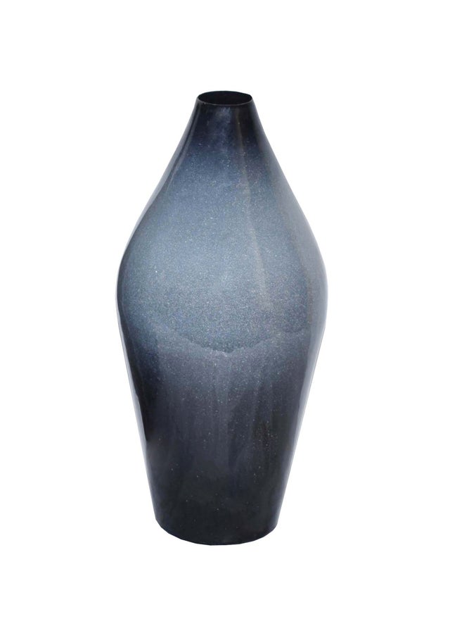 Jarrón resina de color gris  39x 17 cm