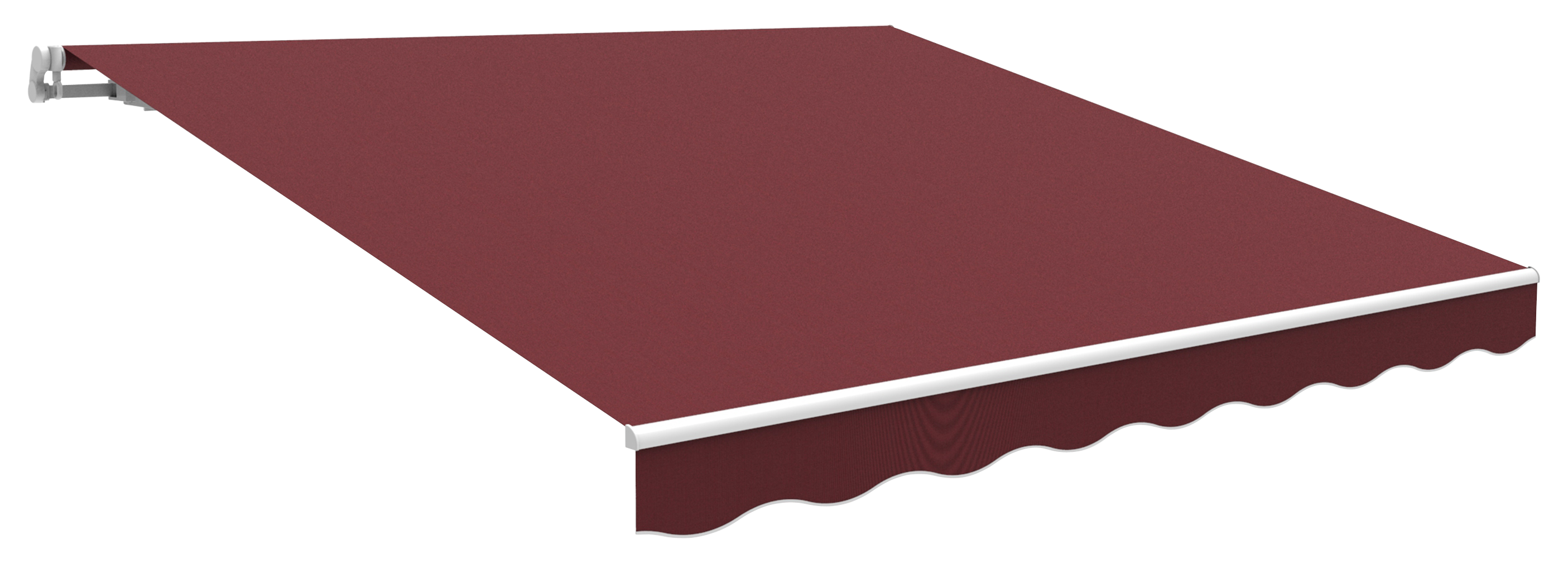 Toldo en kit kronos essencial manual blanco con tela granate 3,5x2,5 m