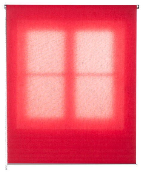 Estor enrollable translúcido con cadena miranda poliéster liso rojo de 94x250cm