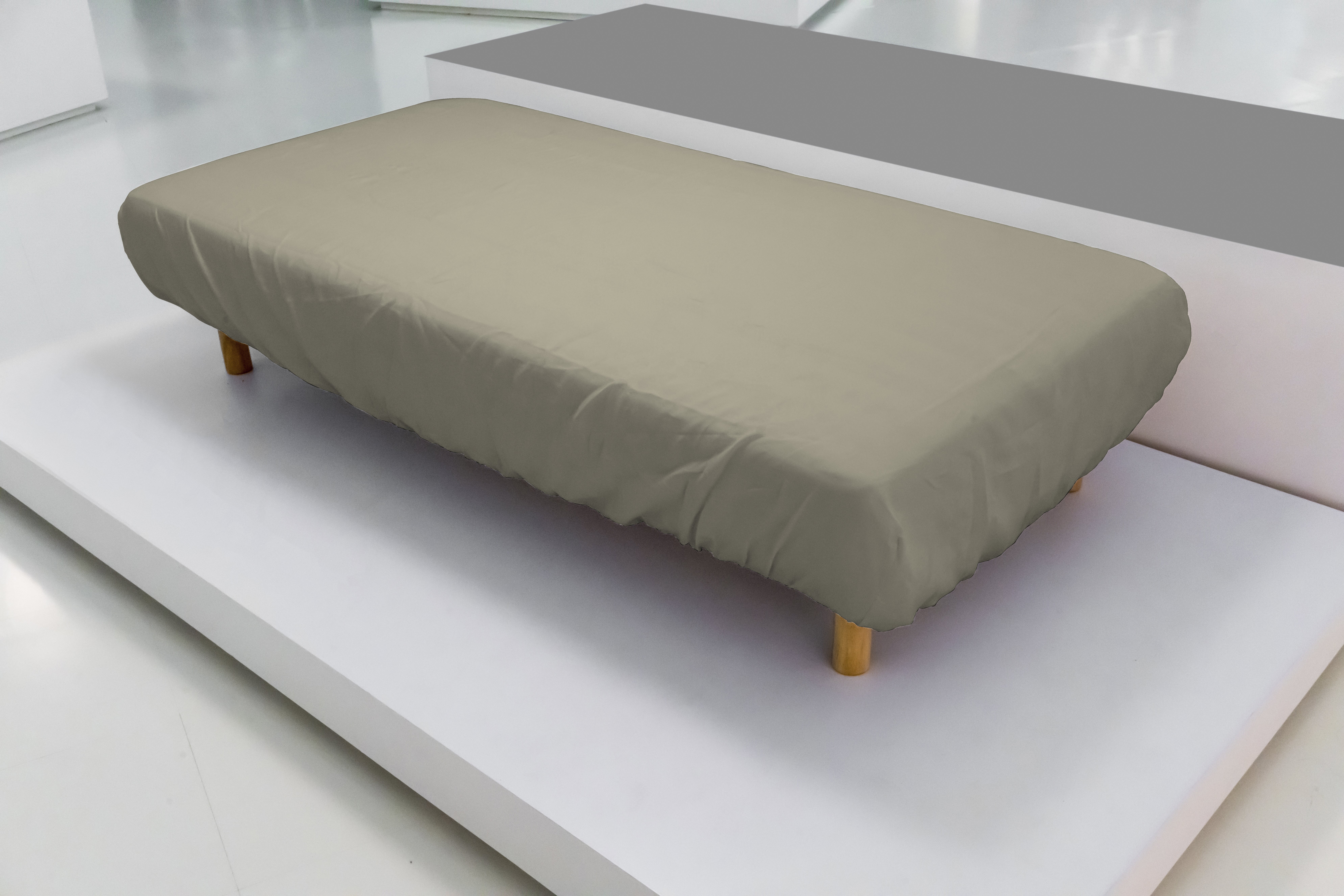 Sábana bajera wash grament percal 200 hilos beige avena para cama de 200 cm