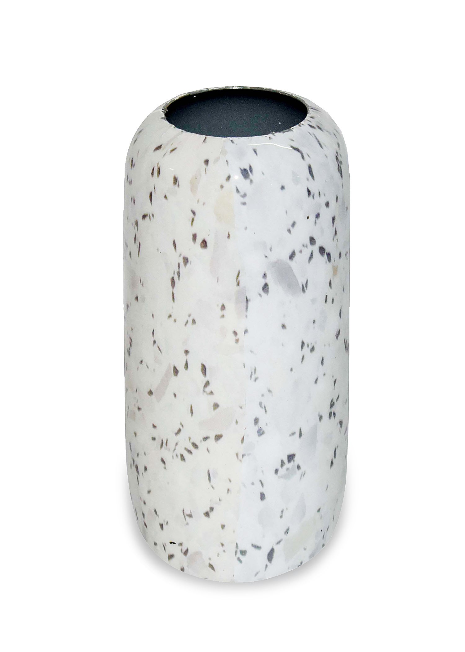 Jarrón resina capsula blanco 7.5x17 cm