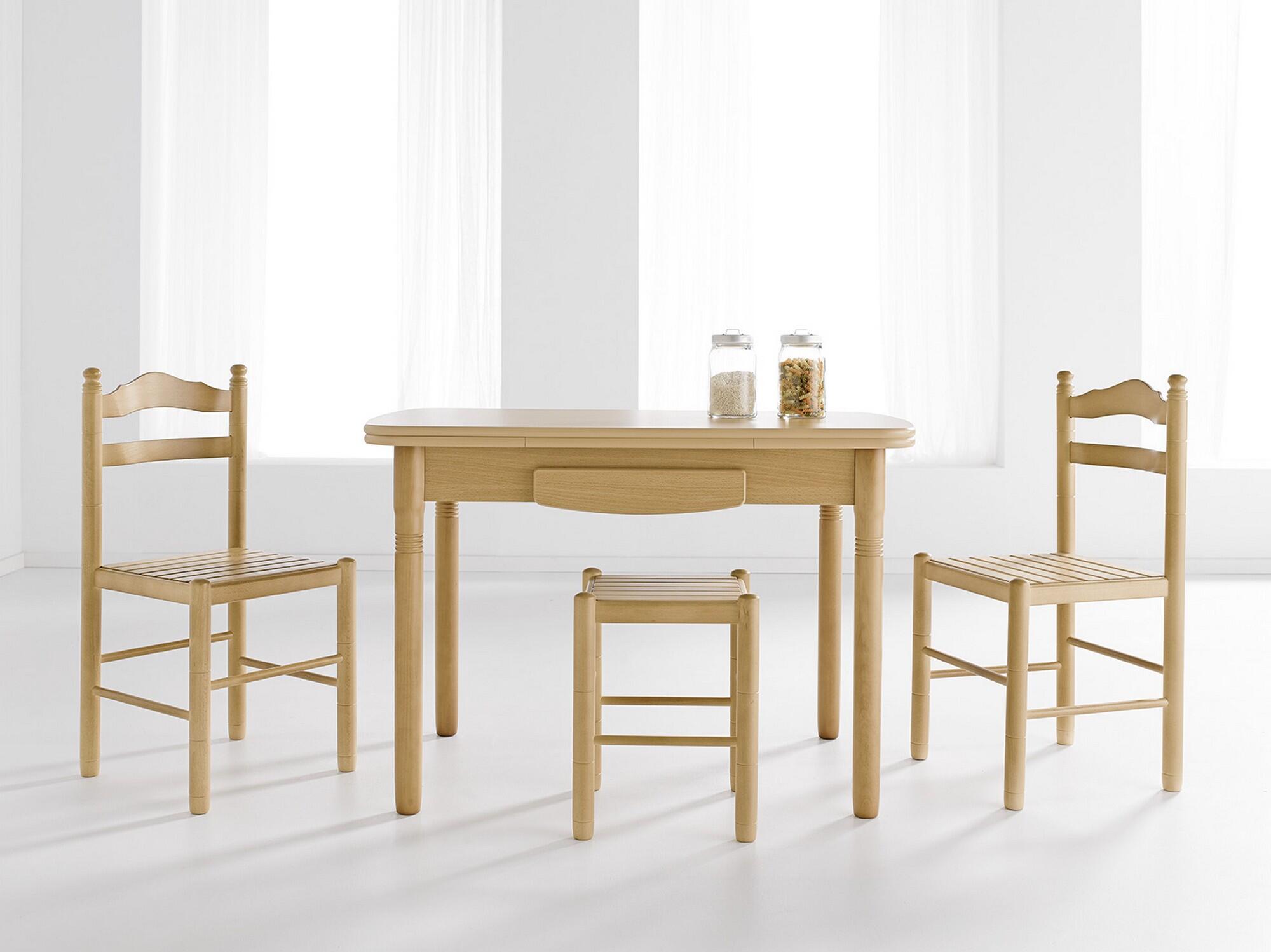 Mesa koe extensible natural patas madera natural 100x60
