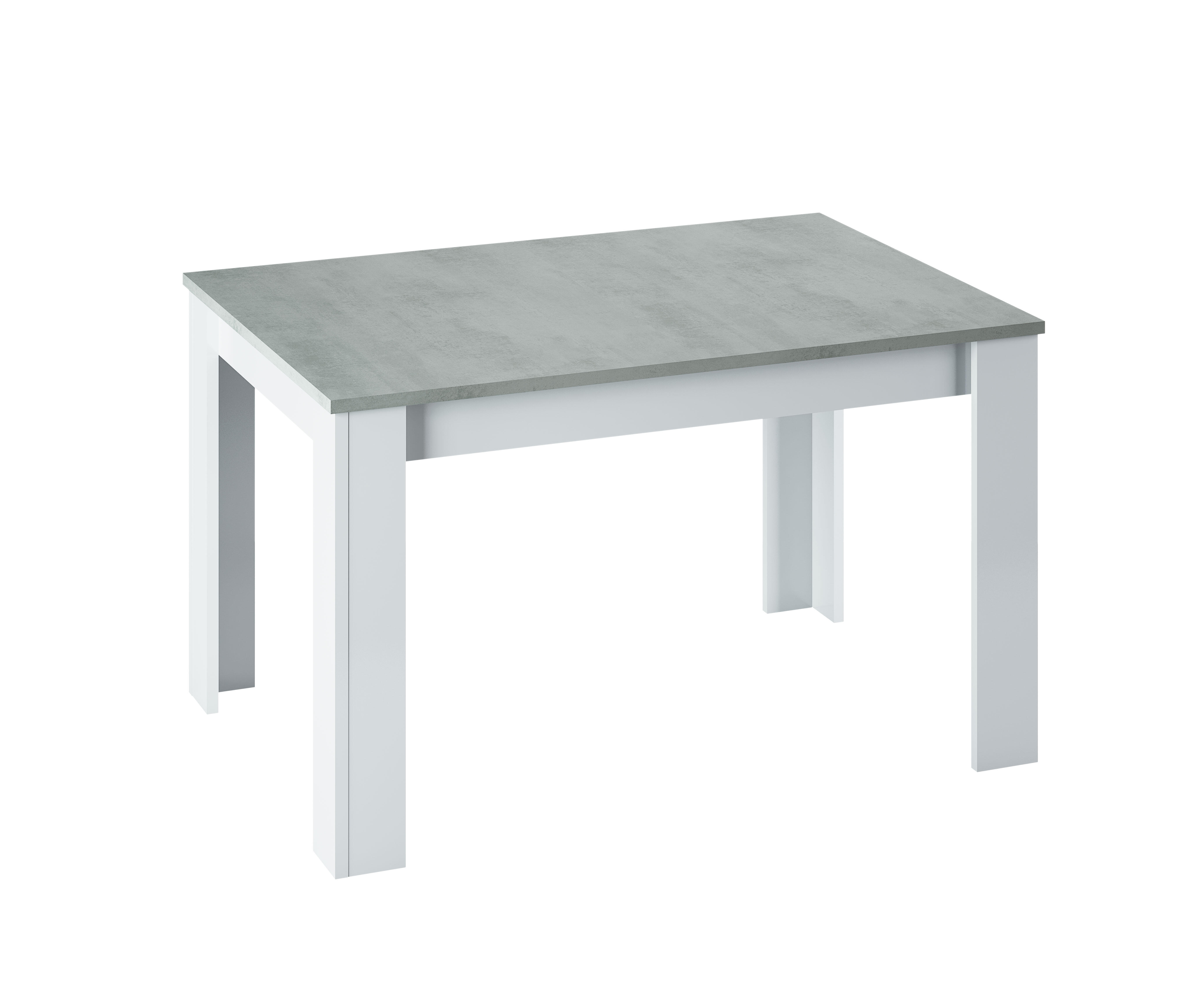 Mesa de comedor exten Kendra blanco cemento 190x78x90cm (largo máx.xaltoxancho) - 7