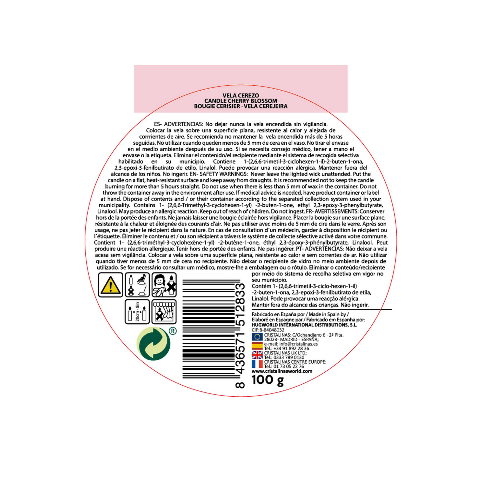 Vela Gelatto Cerezas rosa 100 g - 2