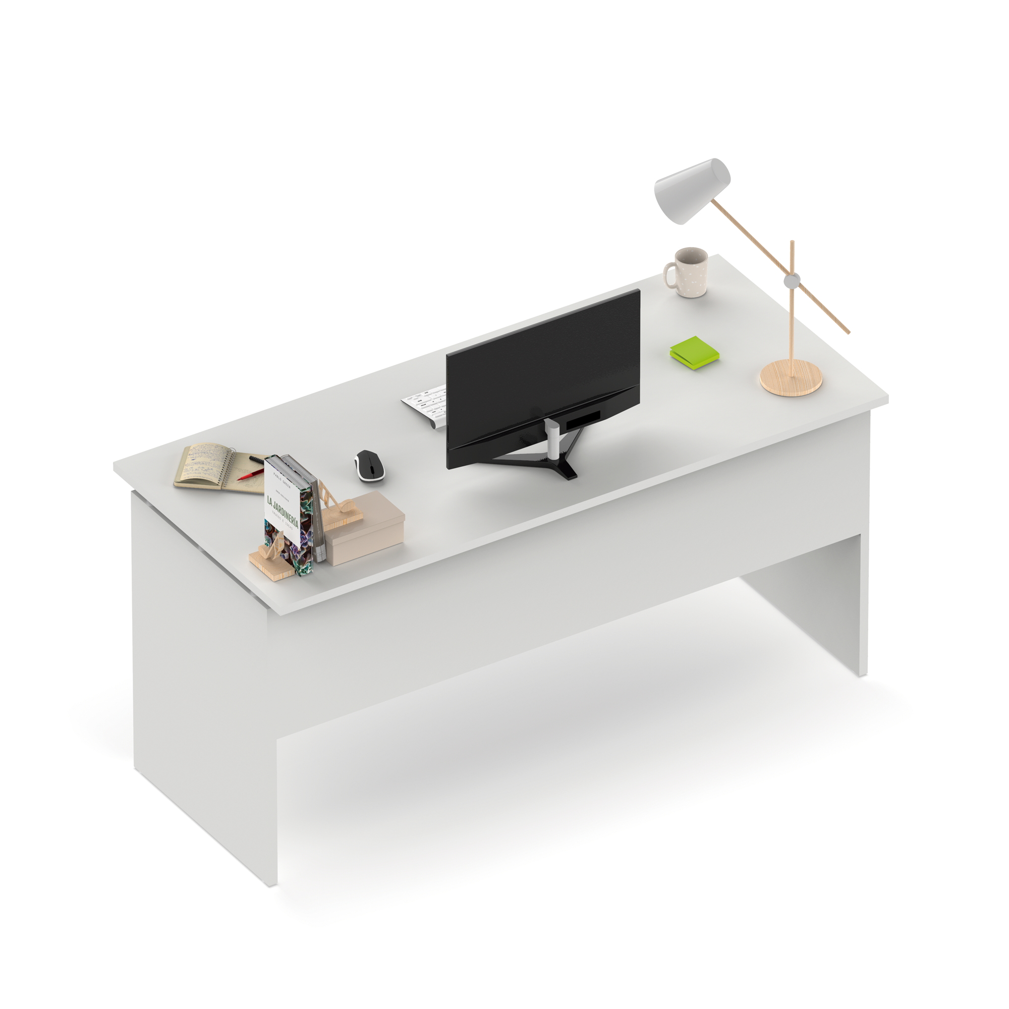 Mesa escritorio Rivoli blanco 155x68x76 cm - 2