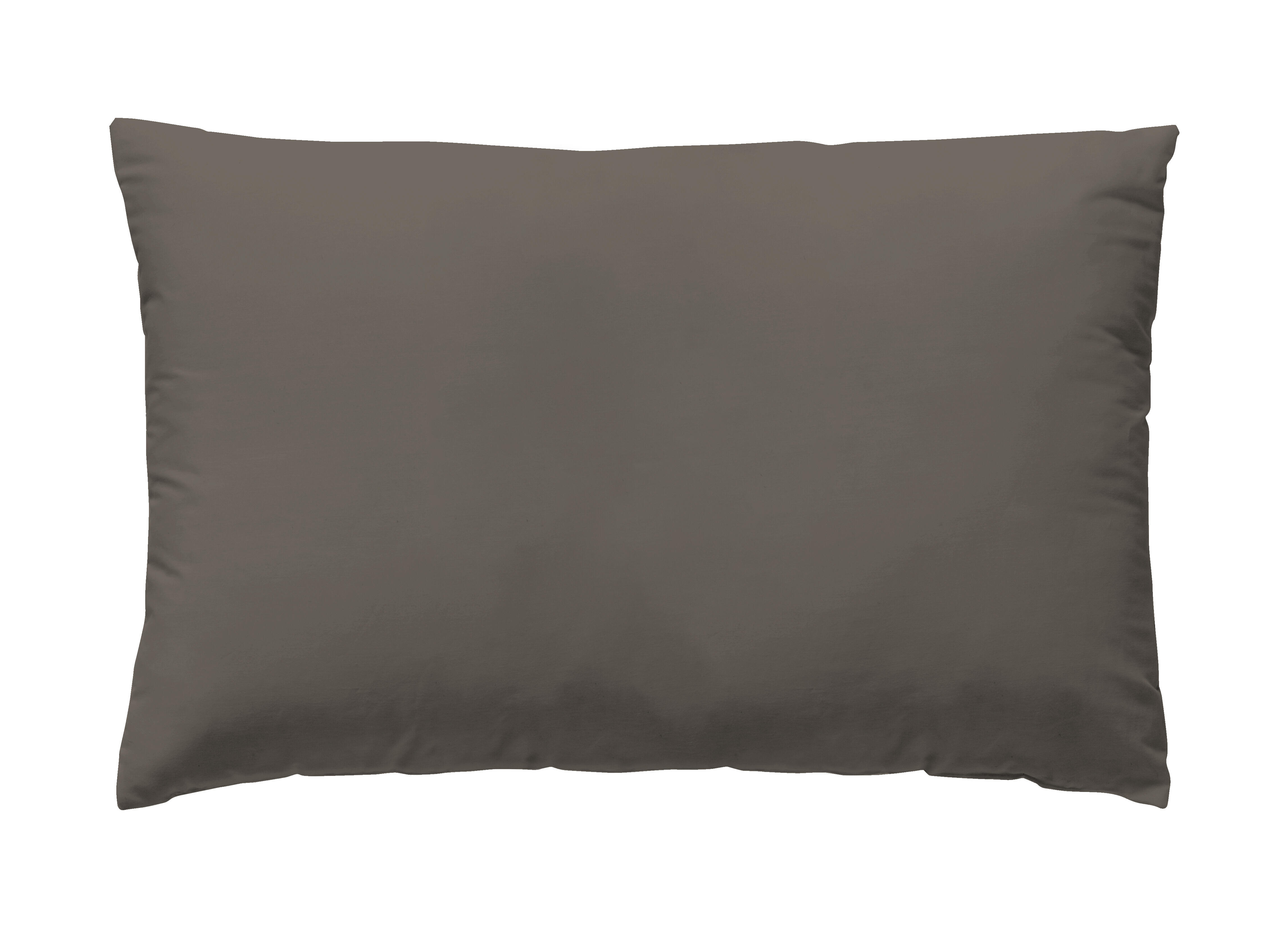 Funda de almohada wash garment percal 200 hilos taupe 45 x 110 cm