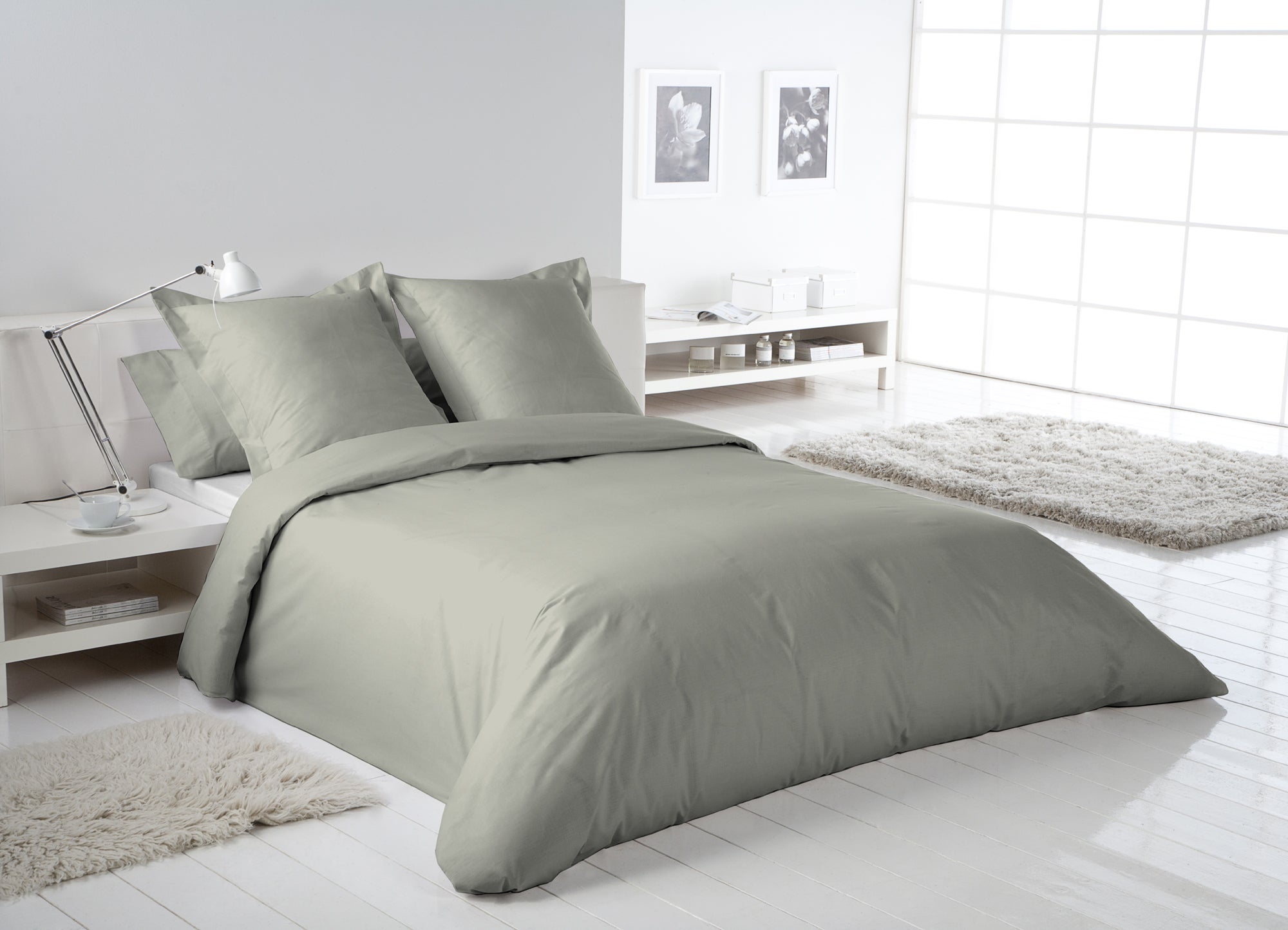 Funda de almohada cuadrante gris smoke 60x60cm