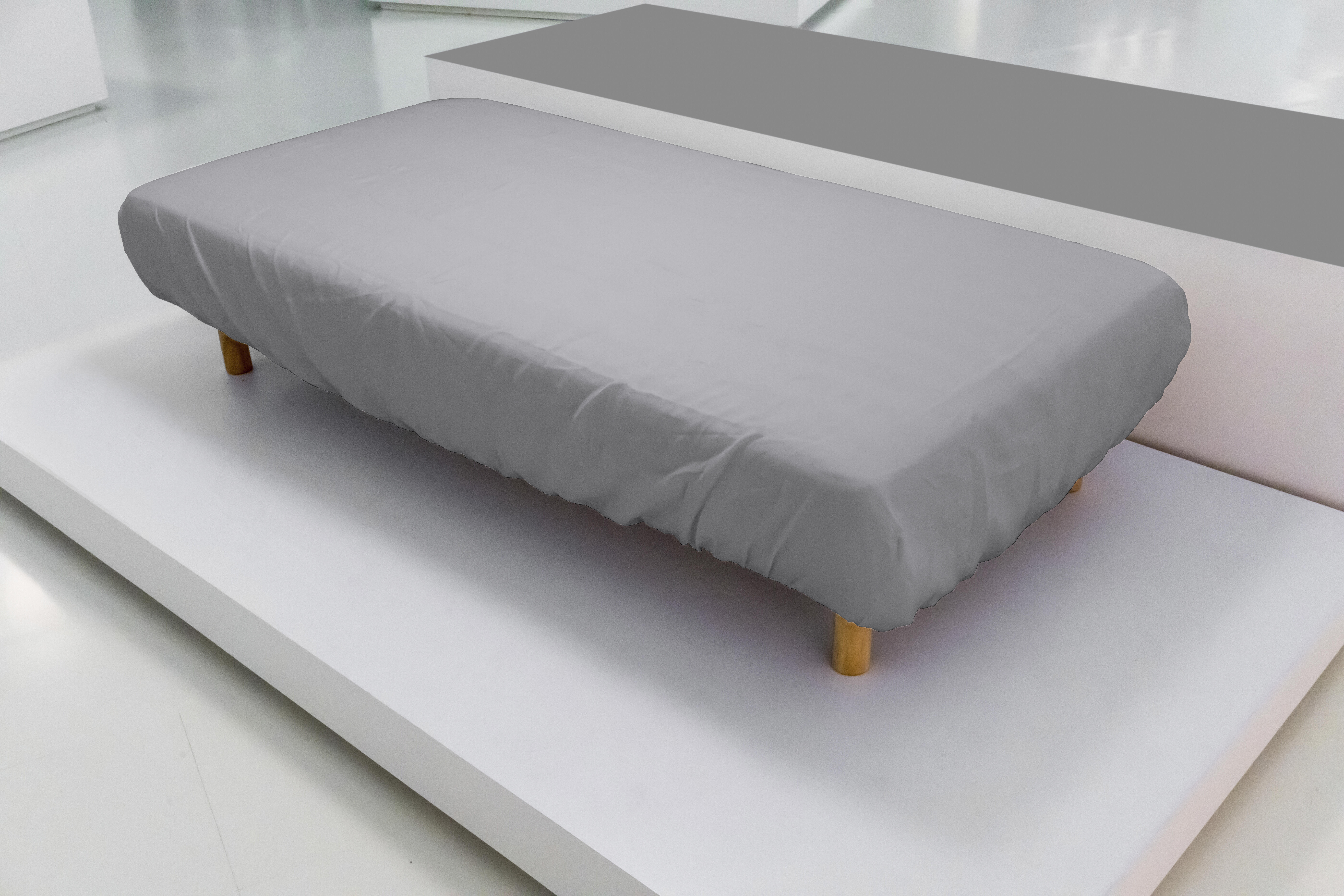 Sábana bajera wash grament percal 200 hilos azul lavanda para cama de 90 cm