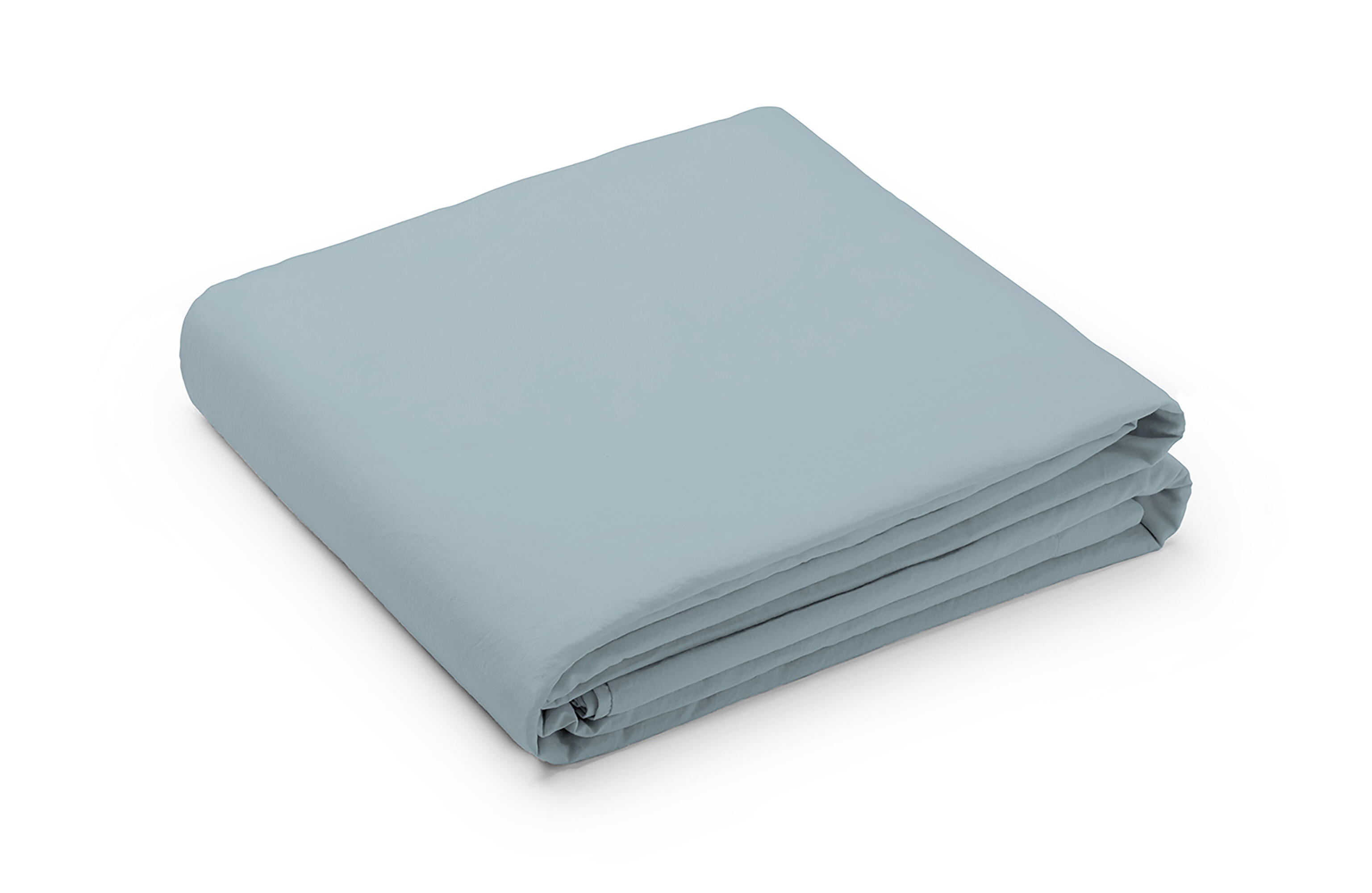 Sábana encimera wash garment percal 200 hilos azul cielo para cama de 150 cm