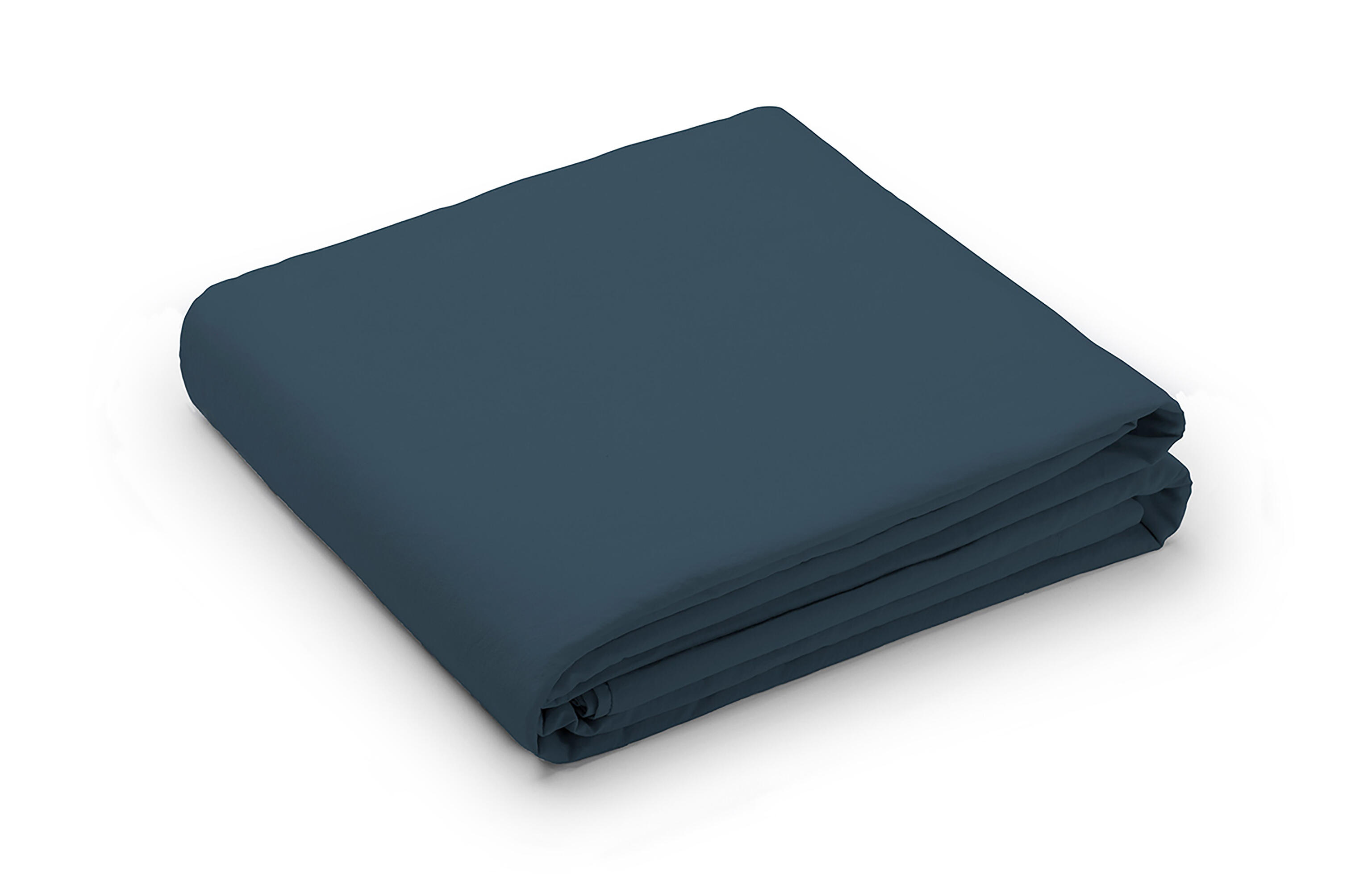 Sábana encimera wash garment percal 200 hilos azul noche para cama de 200 cm