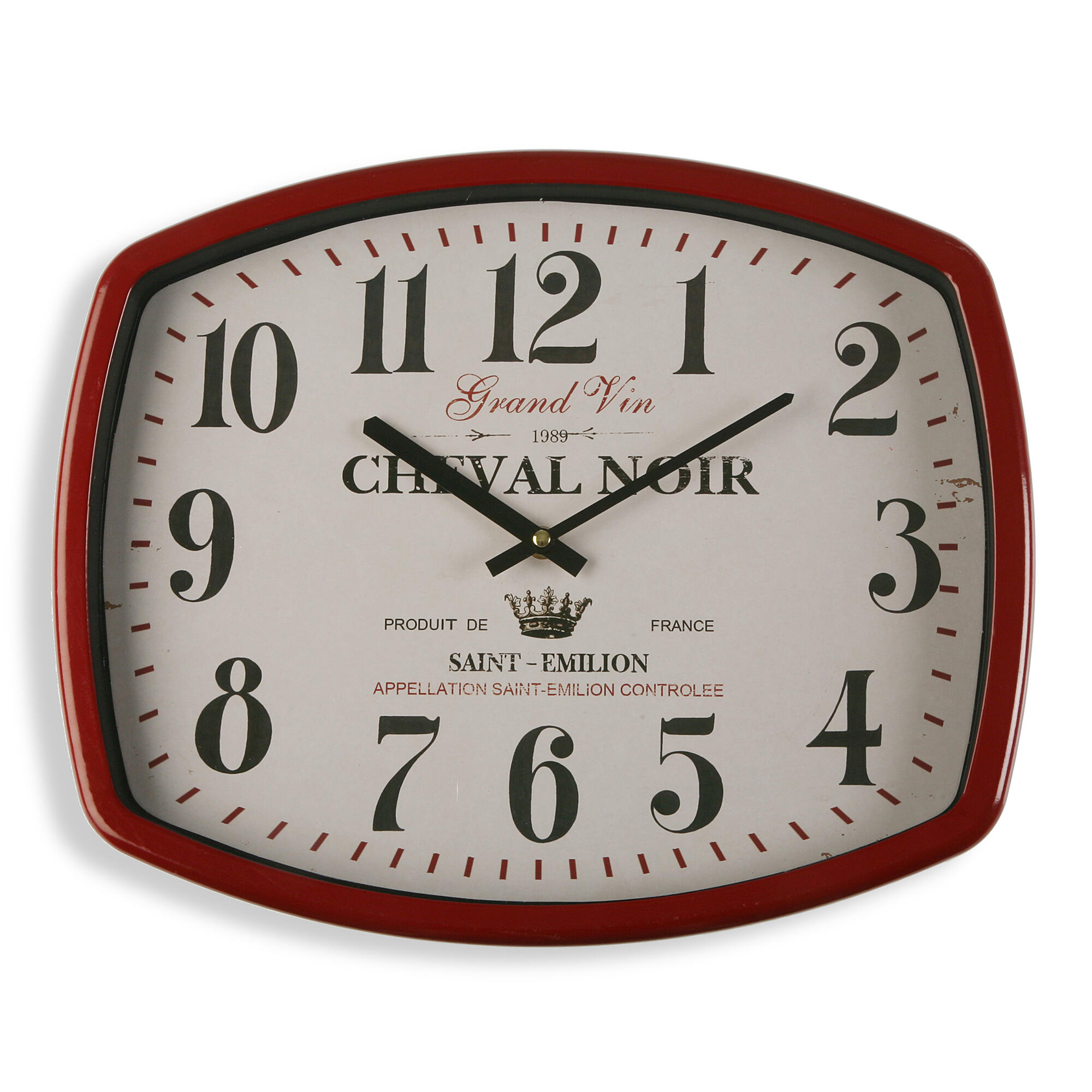 Reloj de pared ovalada rojo de 40 cm