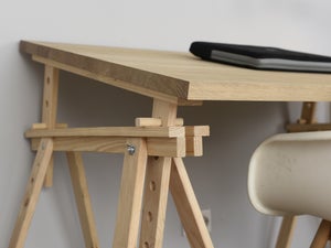 Tablero para mesa rechapado en madera de roble 80x120x4,8 cm lados forma  árbol