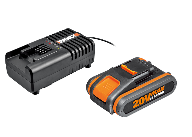 Pack bateria e carregador WORX 20V/2AH