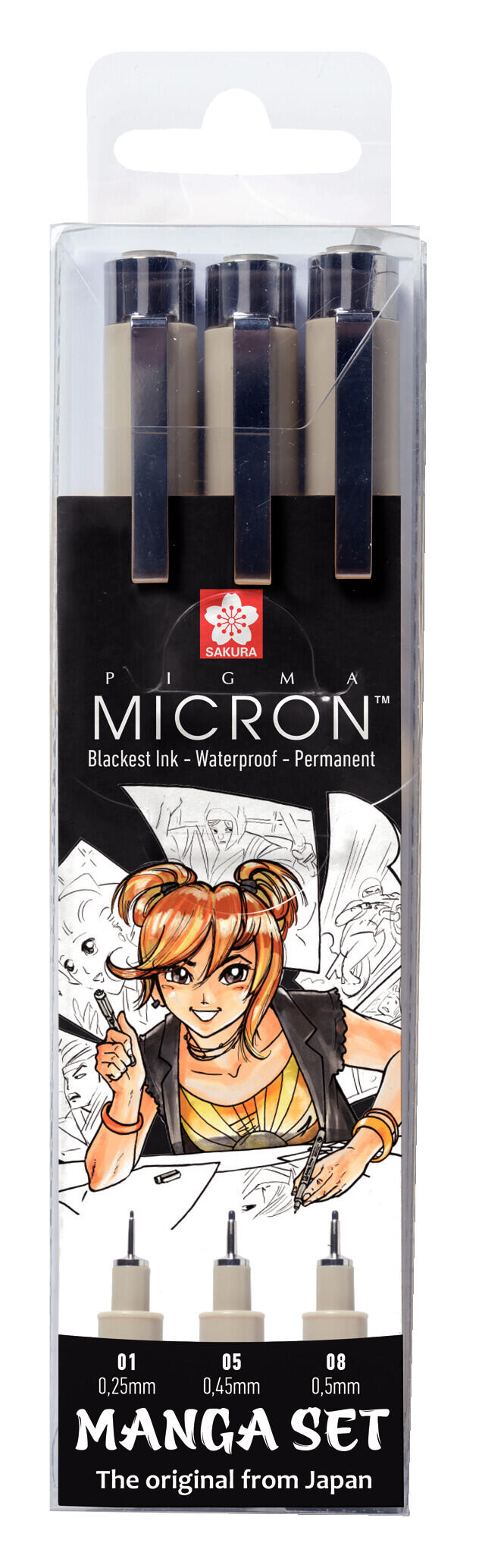 Sakura Pigma Micron – Set 3 Rotuladores Negro – Fineliner Précis Pour Dessin & Scrapbooking