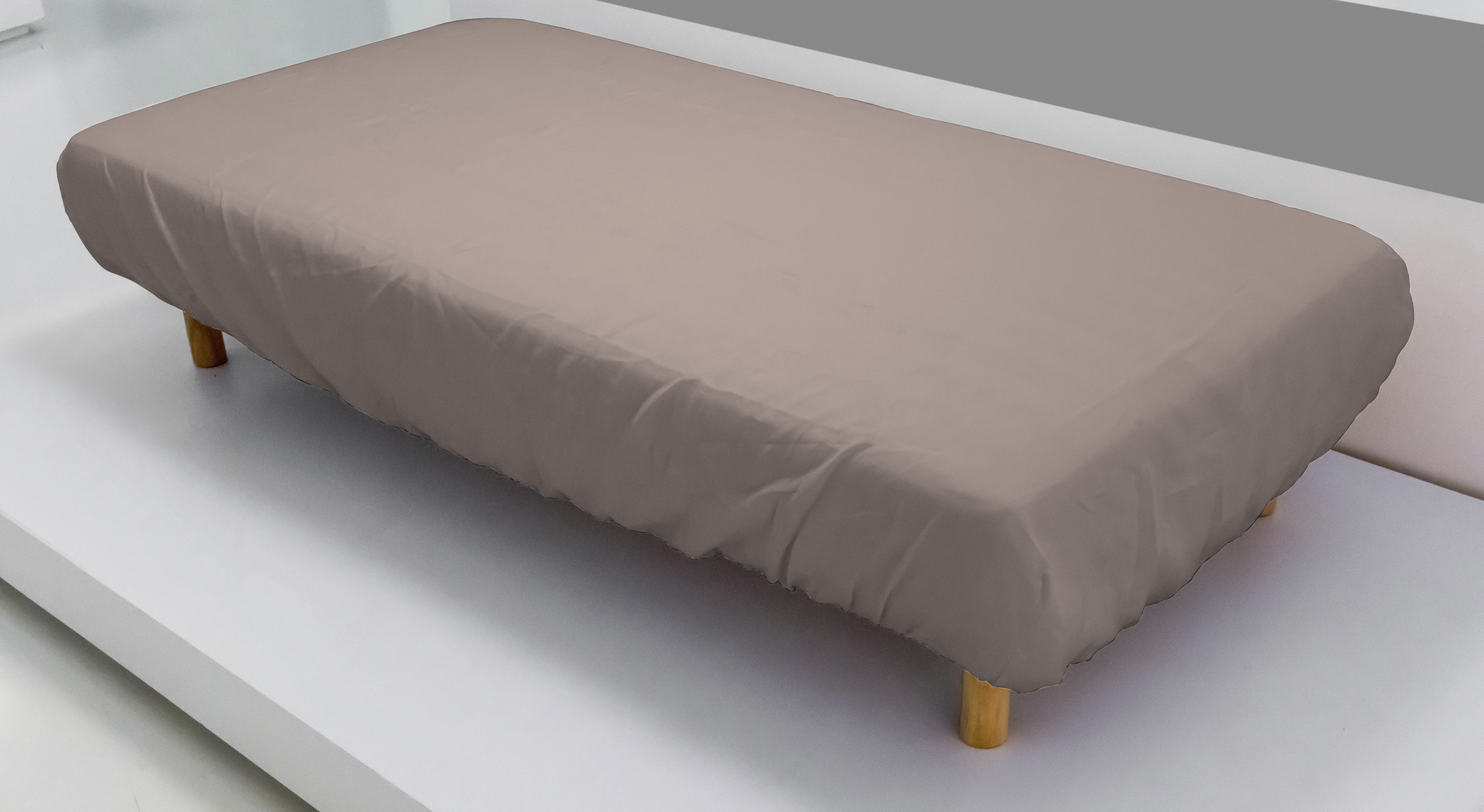 Sábana encimera wash grament percal 200 hilos beige avena para cama de 105 cm