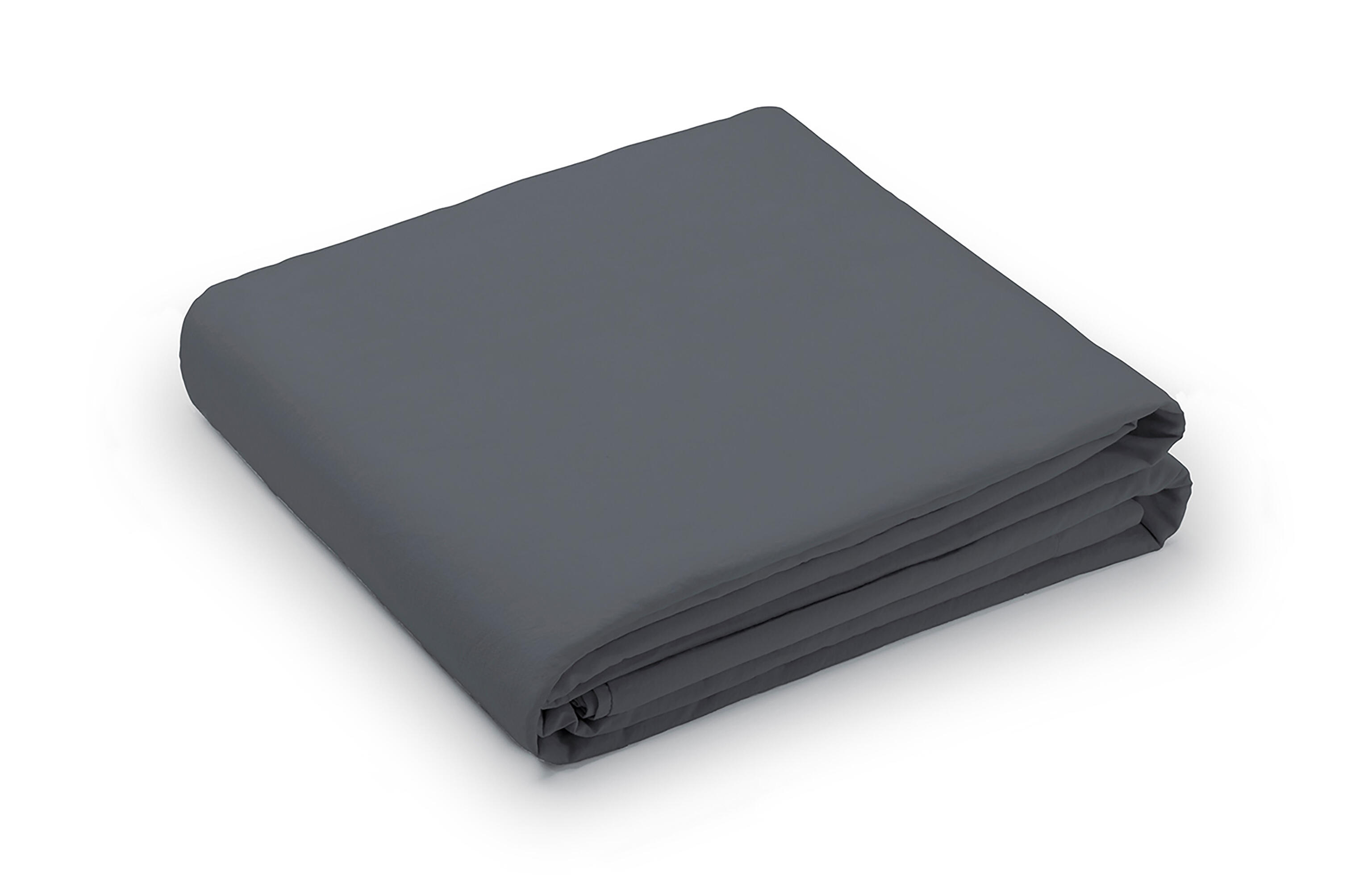 Sábana encimera wash garment percal 200 hilos gris para cama de 150 cm