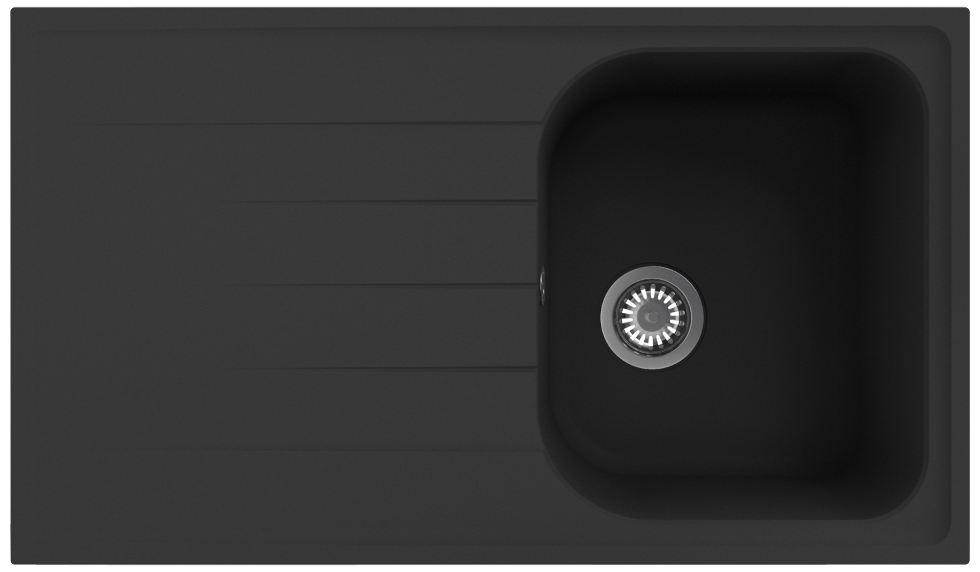 Fregadero de 1 seno con escurridor delinia elbe negro 86 x 50 cm