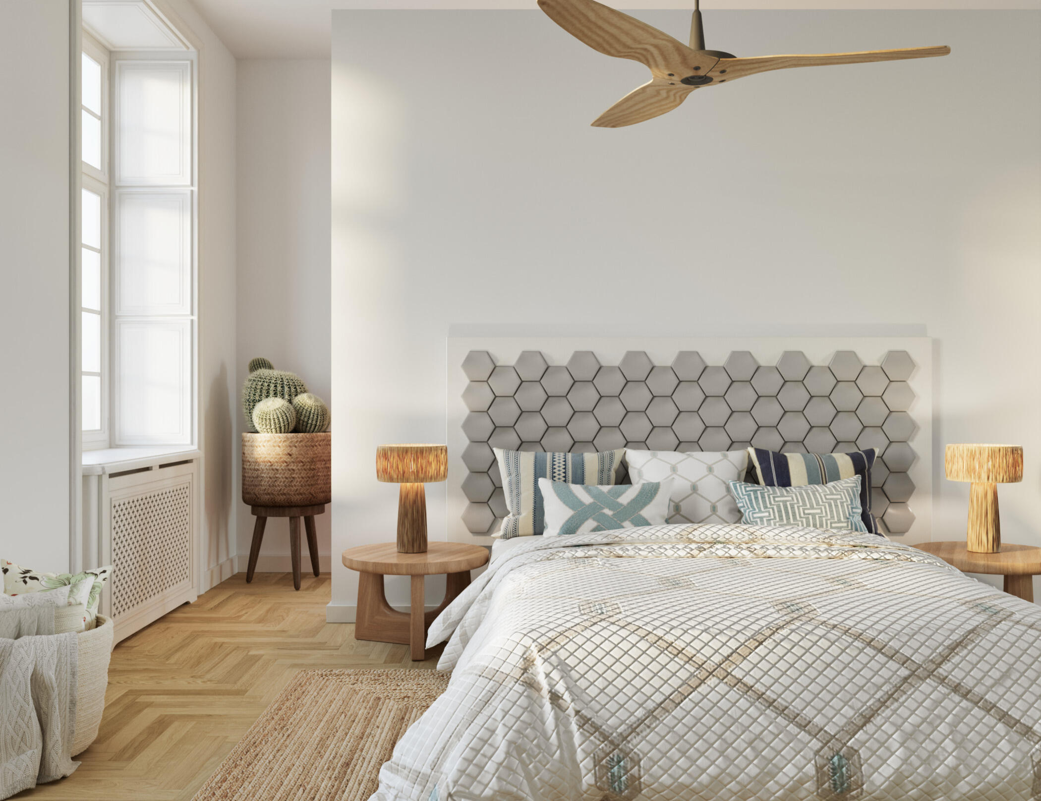 Cabecero de cama cancun lacado gris de 143x90xcm (anchoxaltoxfondo)