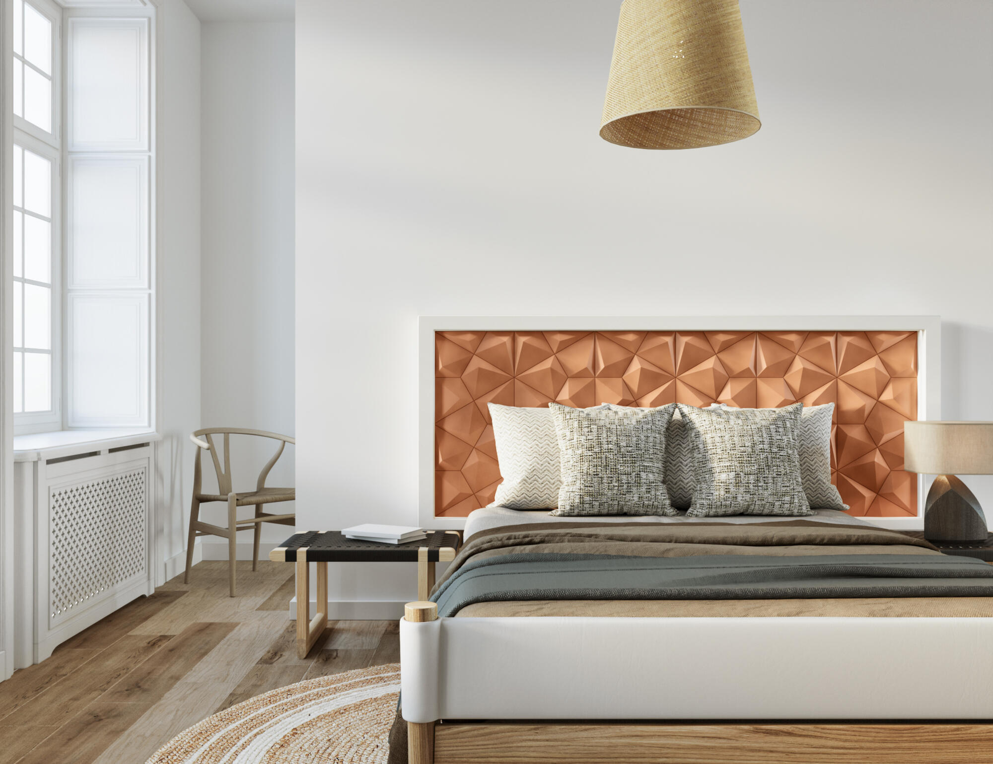 Cabecero de cama niza con led lacado lila de 182x88x6.5cm (anchoxaltoxfondo)