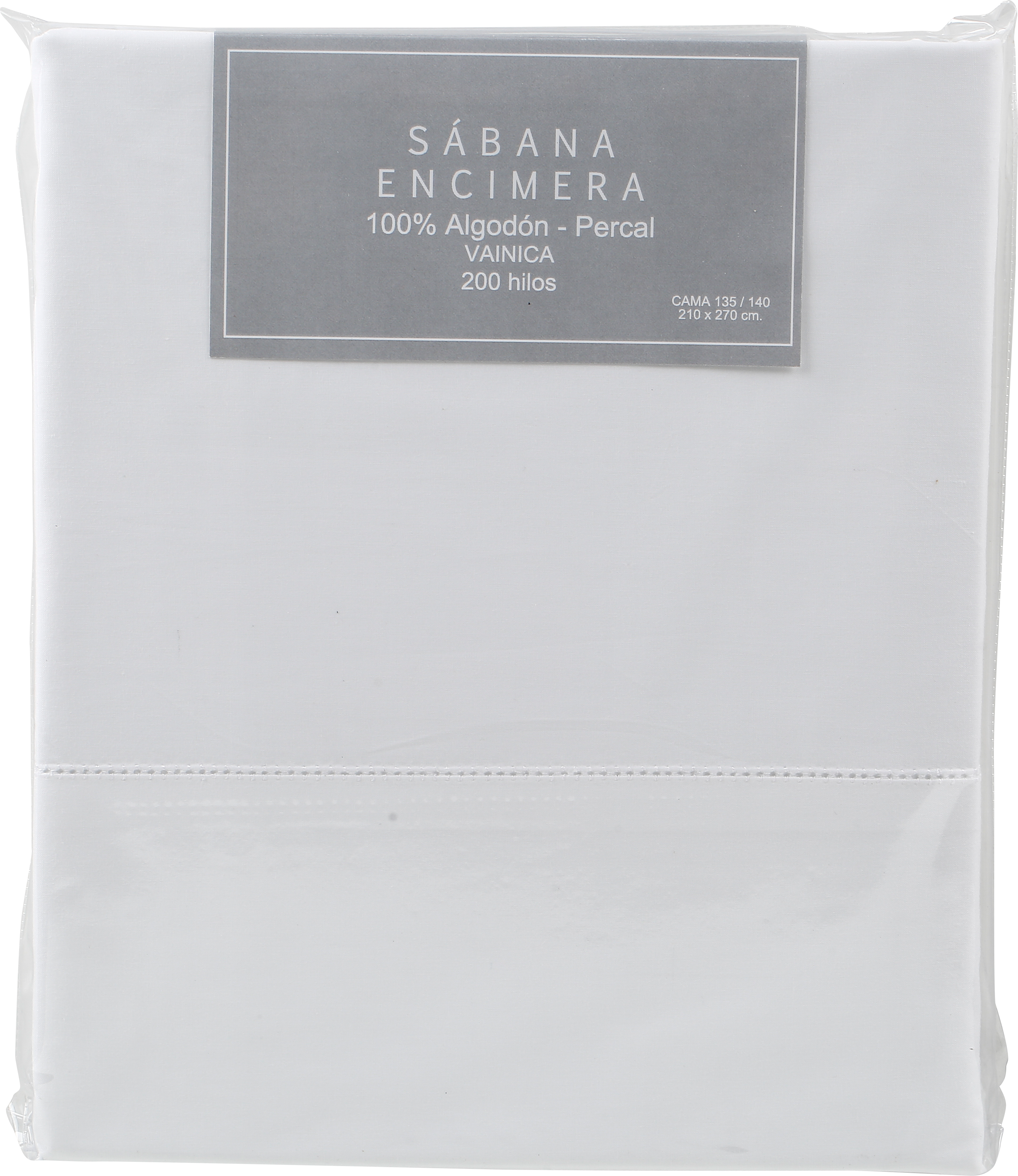 Sábana encimera Vainica algodón percal 200 hilos blanco 270x270 para cama 135 cm - 7
