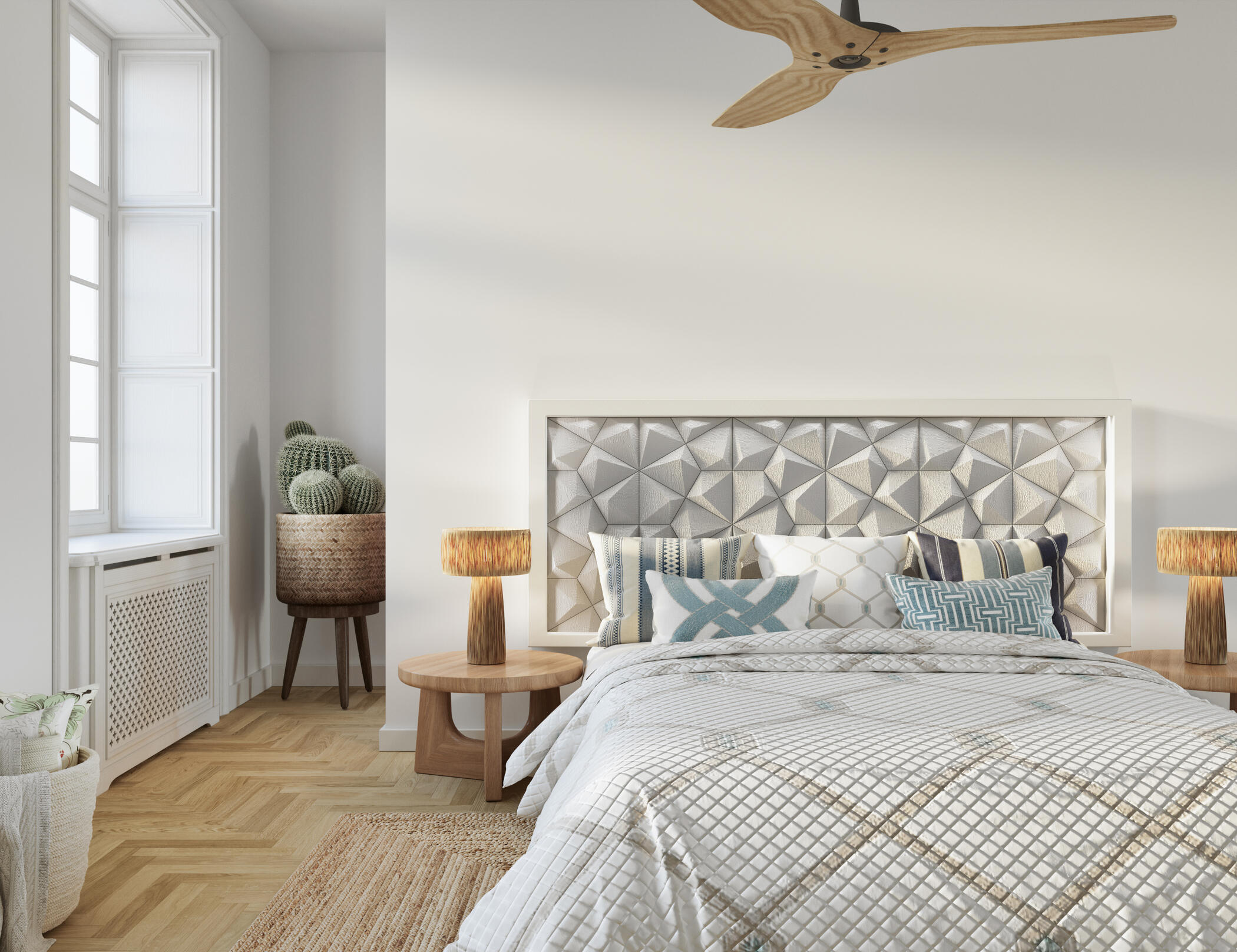 Cabecero de cama niza con led ceniza con led efecto piel de 182x88x6.5cm