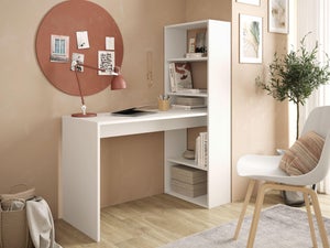 Escritorio con estante, mesa de estudio para niños y silla, mesa de estudio  y silla, escritorio para estudiantes, mesa de estudio, escritorio blanco