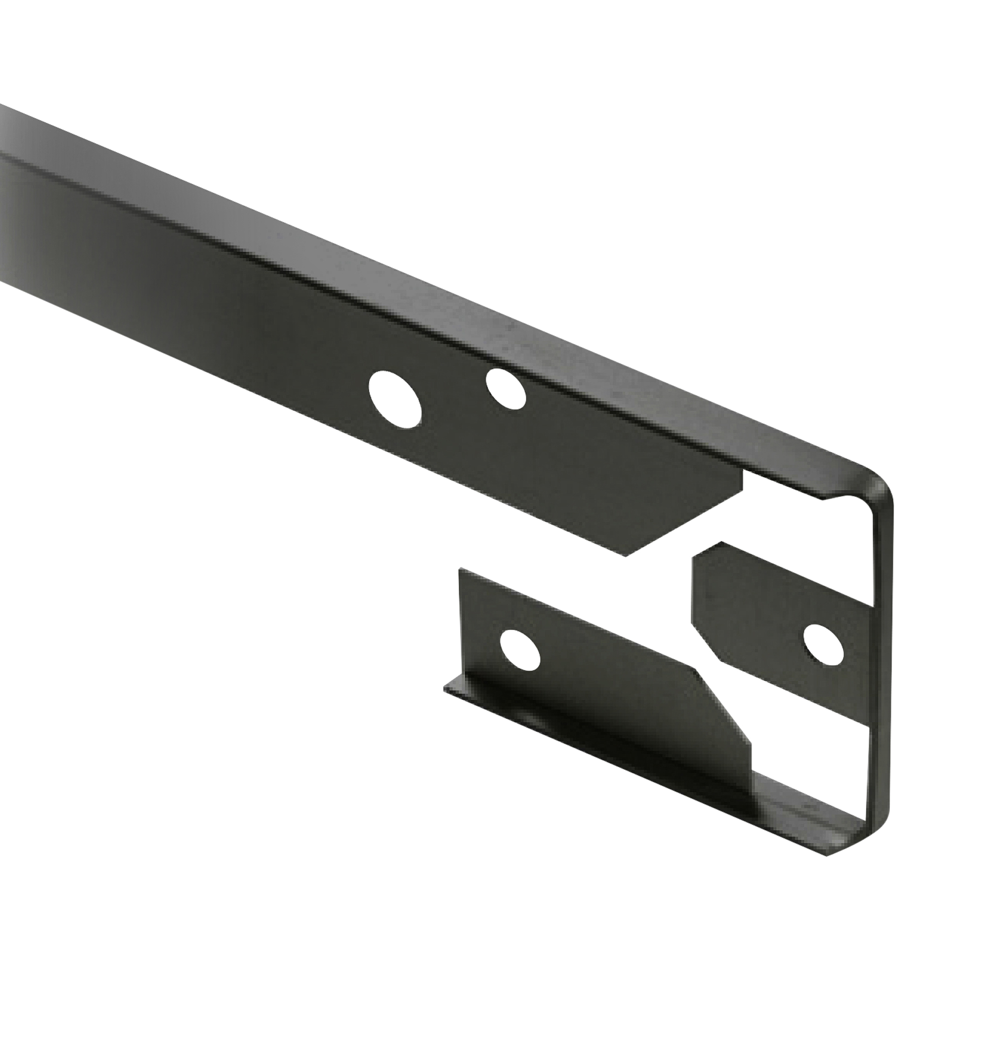Prolongación de encimera recta negro de 40 mm