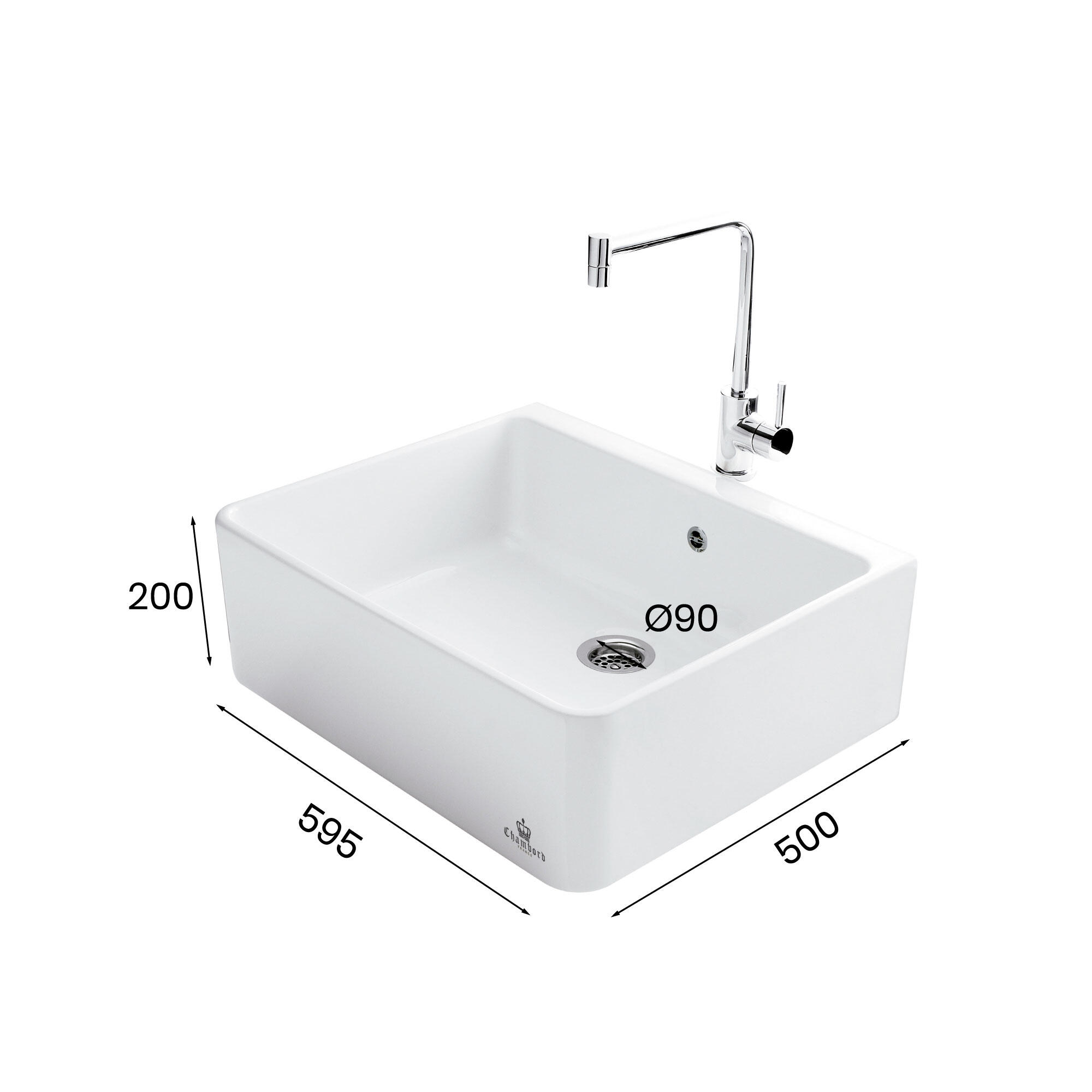 Fregadero de   CHAMBORD Clotaire I  59.5 x 50 cm - 3