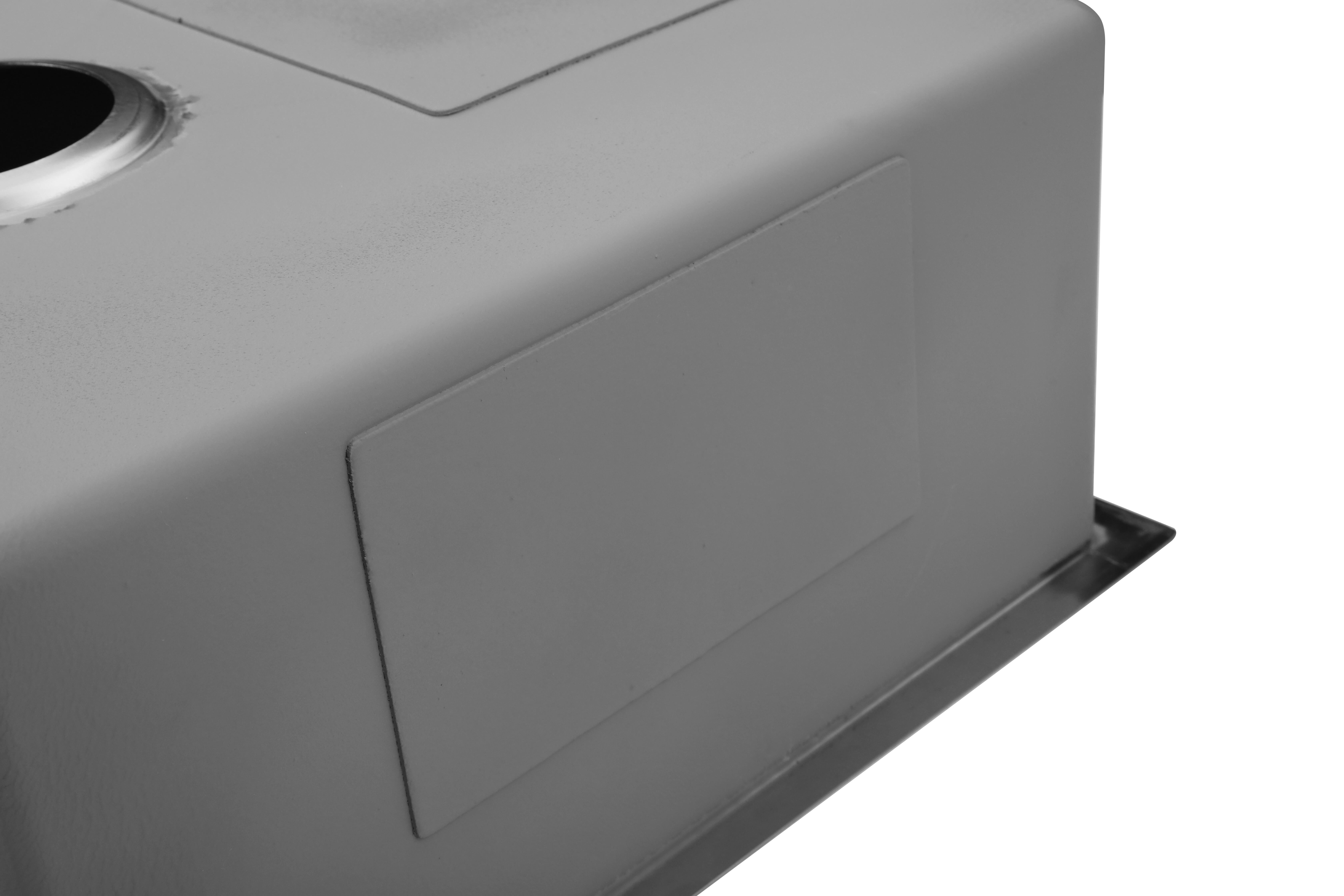 Lava-louça 1 cuba sem escorredor 44 x 44 cm inox cinza Andemen Marte - 12