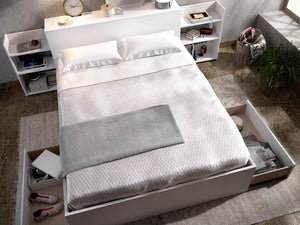 Compra Cama francesa 120x200 cm - blanca - sin colchón - somier plegable -  fácil de limpiar al por mayor