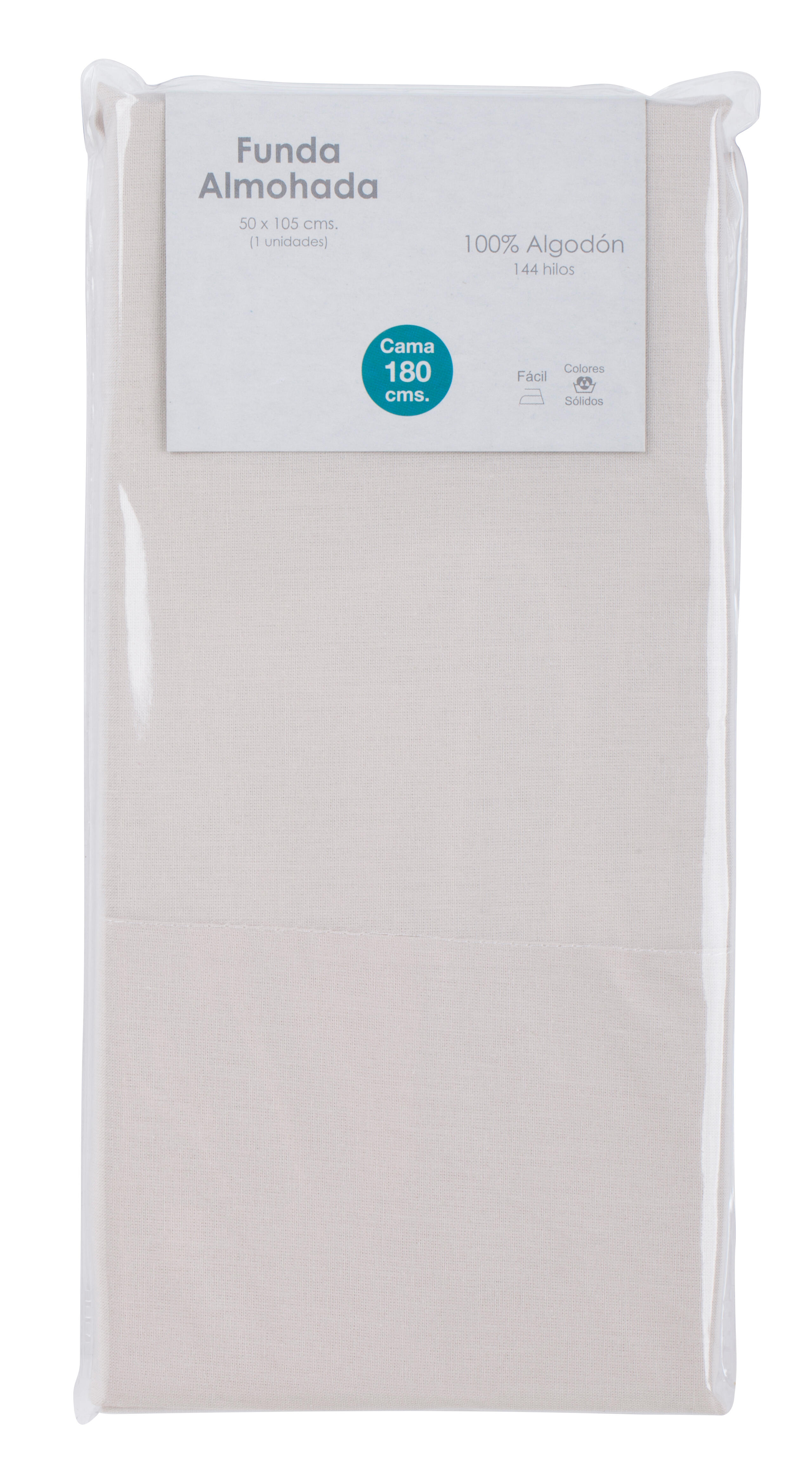 Funda de almohada de algodón 144 hilos beige para de cama 180 cm - 4